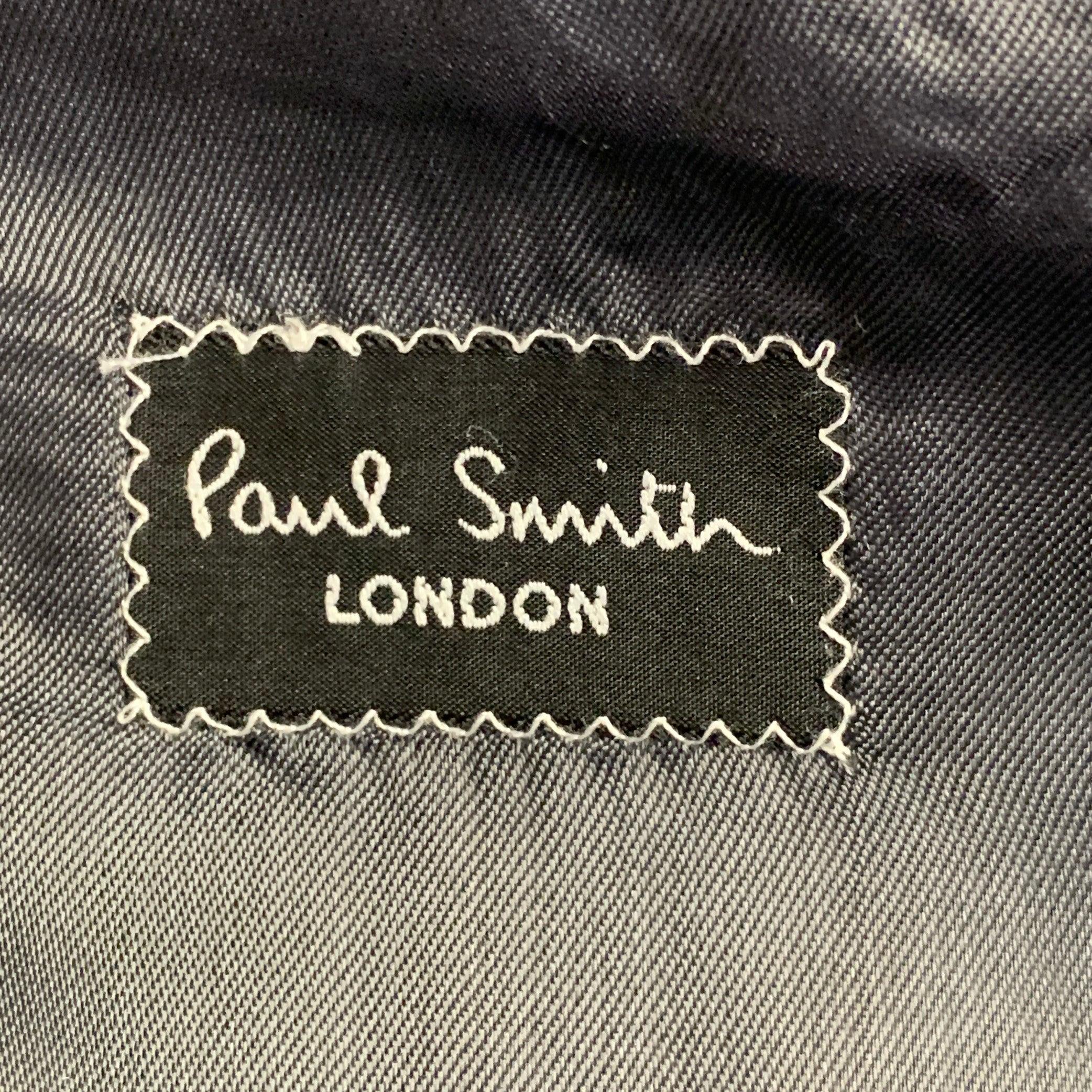 Paul Smith taglia 46 Westbourne Regular Grigio Viola Gessato in lana con risvolto a tacca in vendita 4
