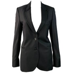 PAUL SMITH Taille 6 Veste en sergé de laine noire à revers cranté Blazer
