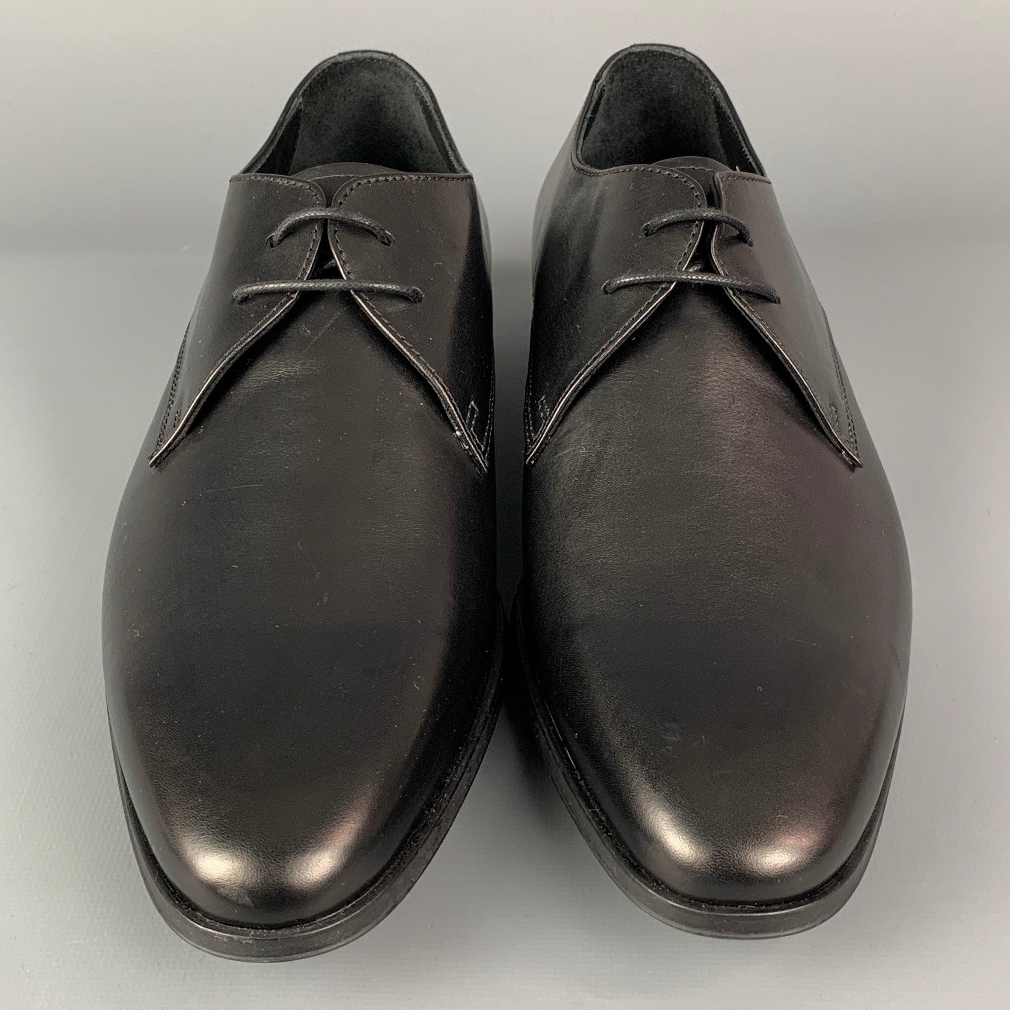 Men's PAUL SMITH Size 7 Black Leather Lace Up Shoes For Sale