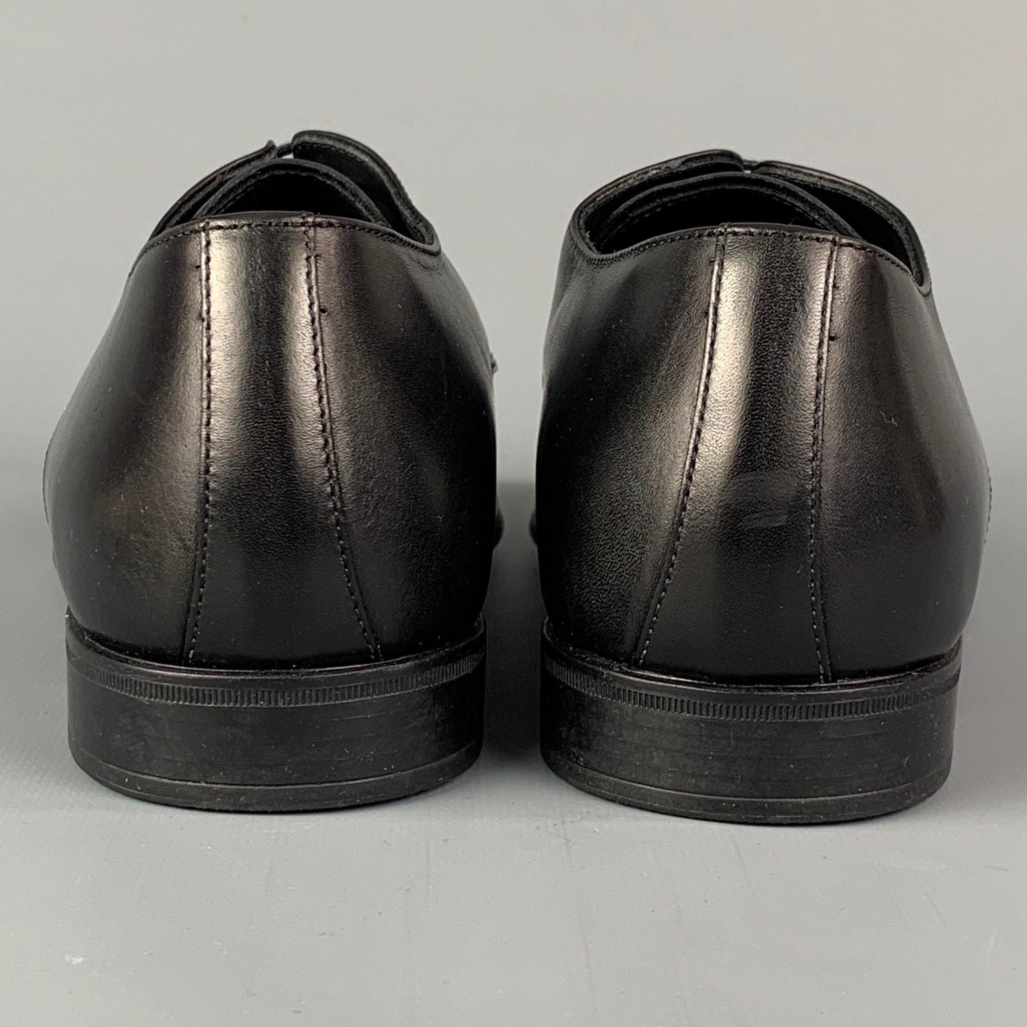 PAUL SMITH Size 7 Black Leather Lace Up Shoes For Sale 1