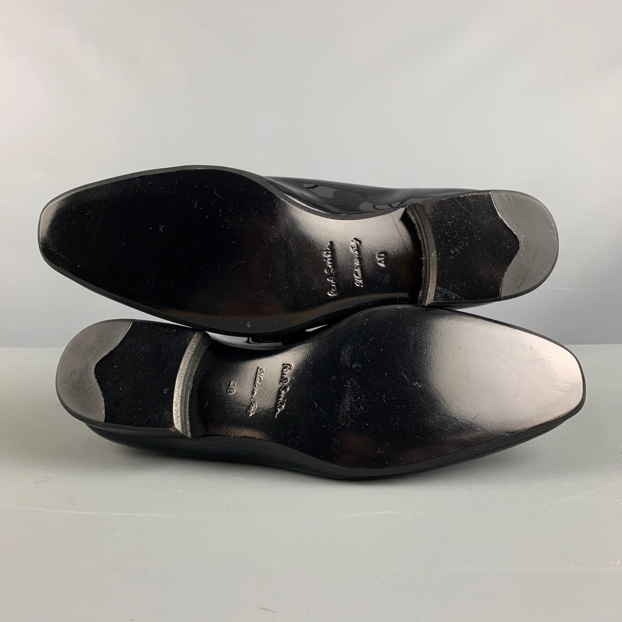 PAUL SMITH Taille 7 - Chaussures de smoking noires à lacets en daim mixtes en vente 1