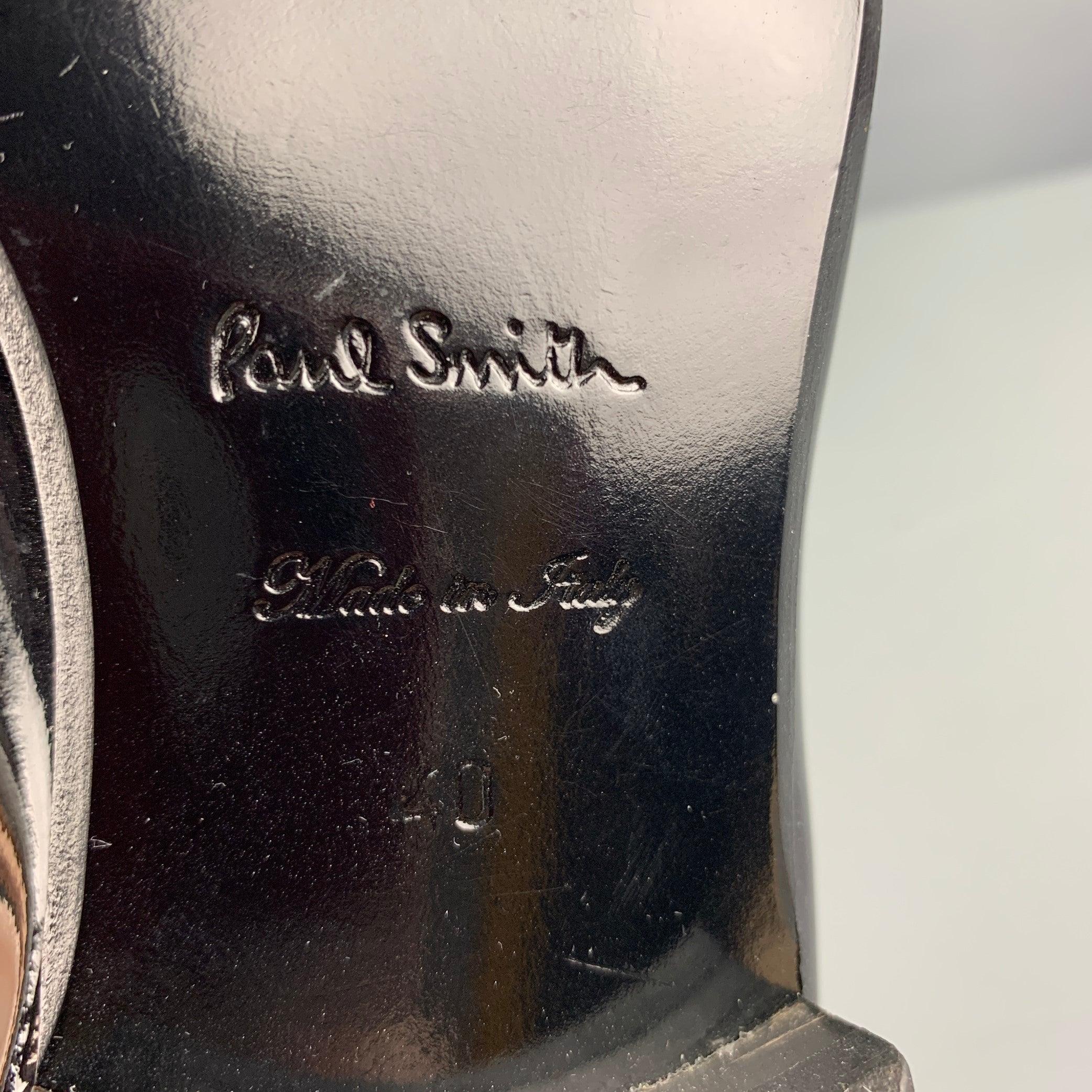 PAUL SMITH Taille 7 - Chaussures de smoking noires à lacets en daim mixtes en vente 2