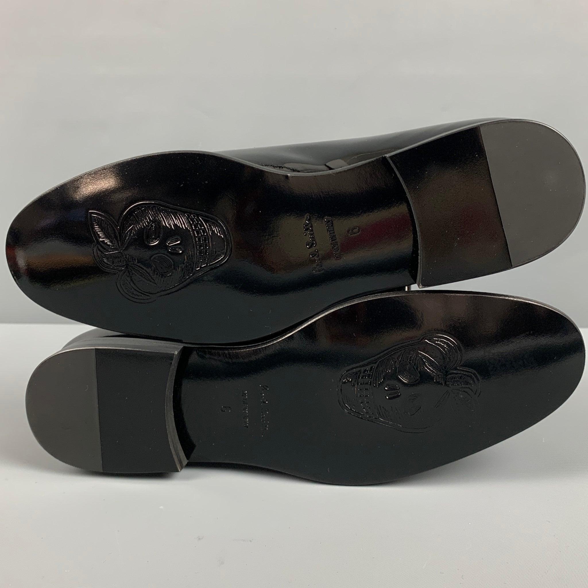 PAUL SMITH Size 7 Black Patent Leather Slip On Loafers For Sale 2