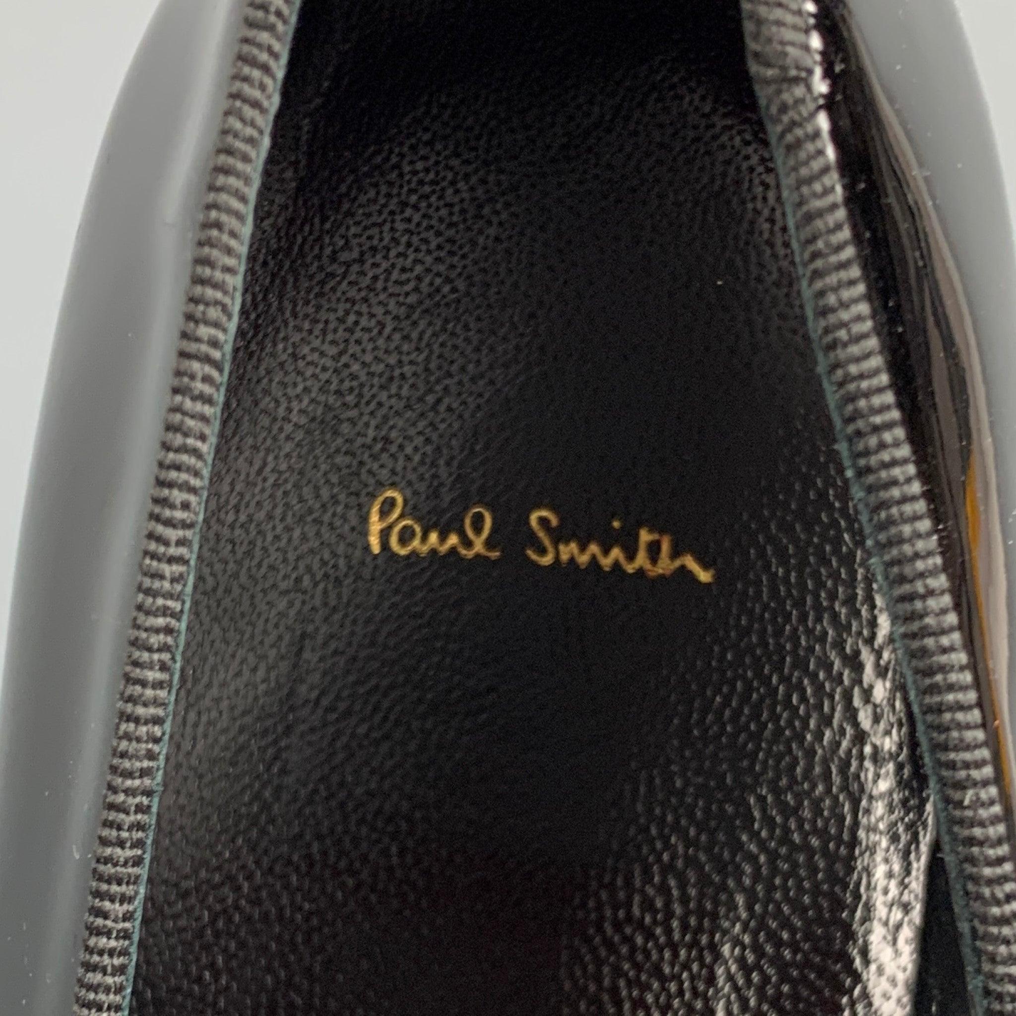 PAUL SMITH Size 7 Black Patent Leather Slip On Loafers For Sale 3