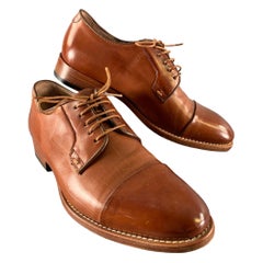 PAUL SMITH Taille 7 Chaussures à lacets en cuir marron à bout arrondi
