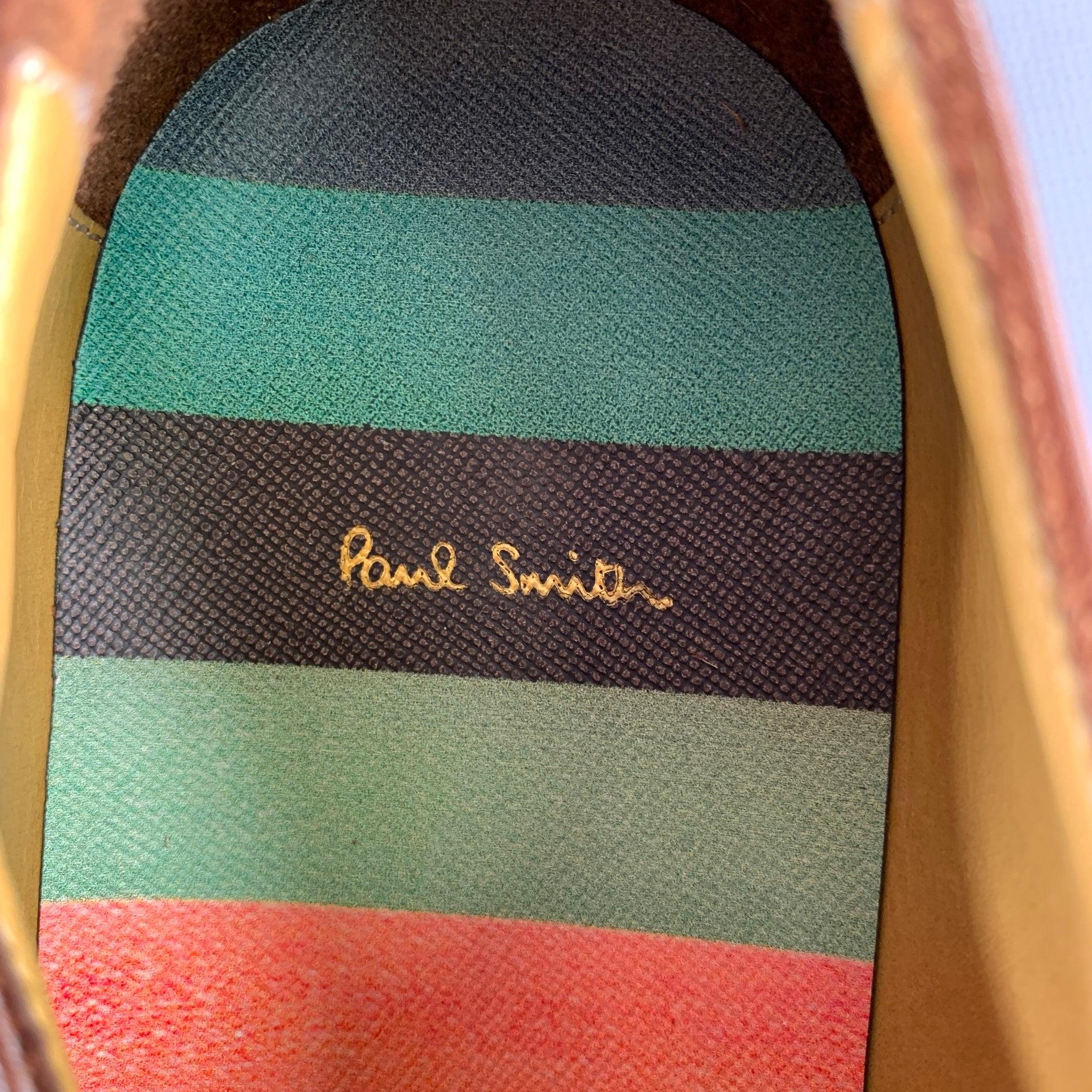 Paul Smith taglia 7 Scarpe Oxford Lace-Up in pelle marrone con punta a cappuccio in vendita 2