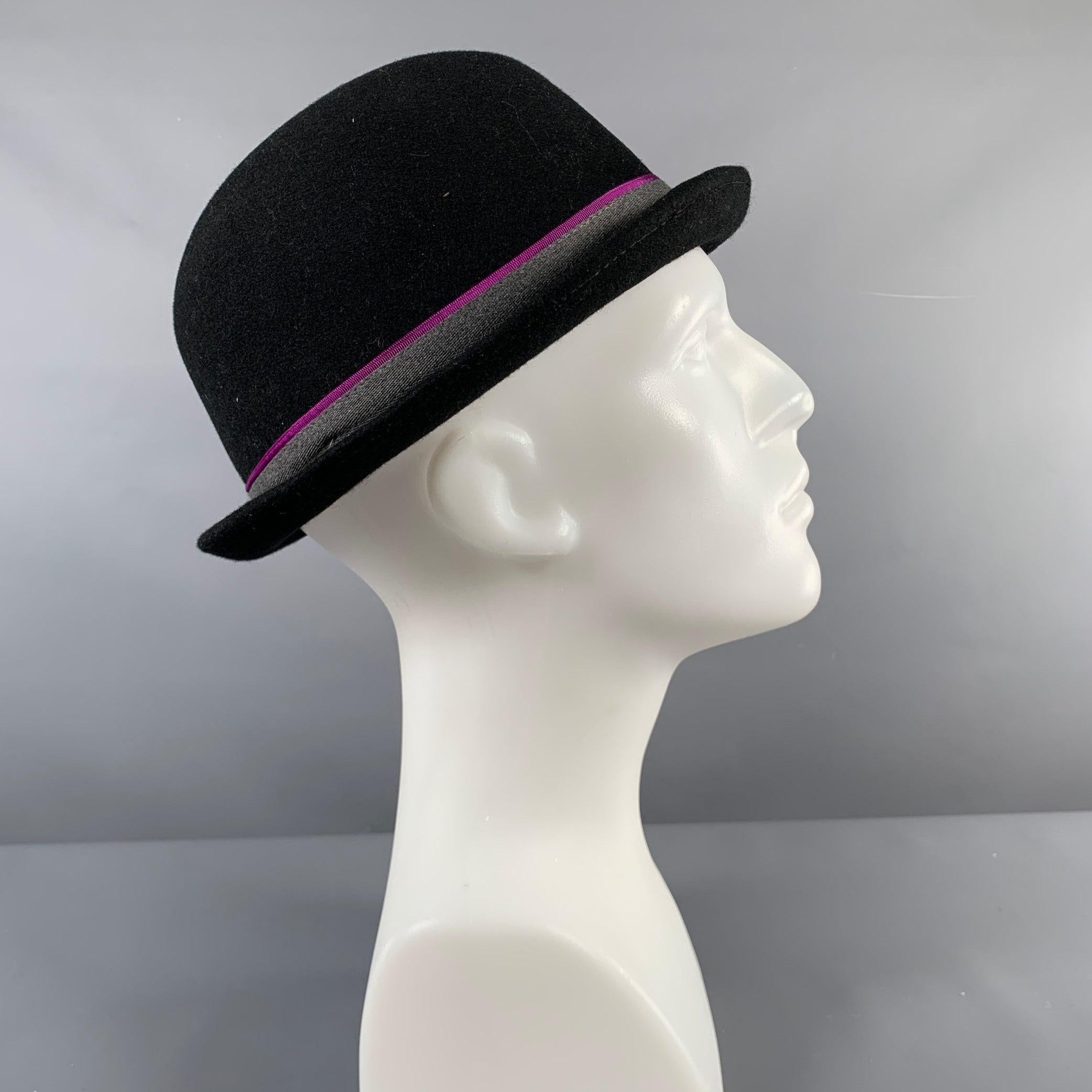 PAUL SMITH Größe 7,5 Schwarz-graue Woll Filzhuts im Zustand „Gut“ im Angebot in San Francisco, CA