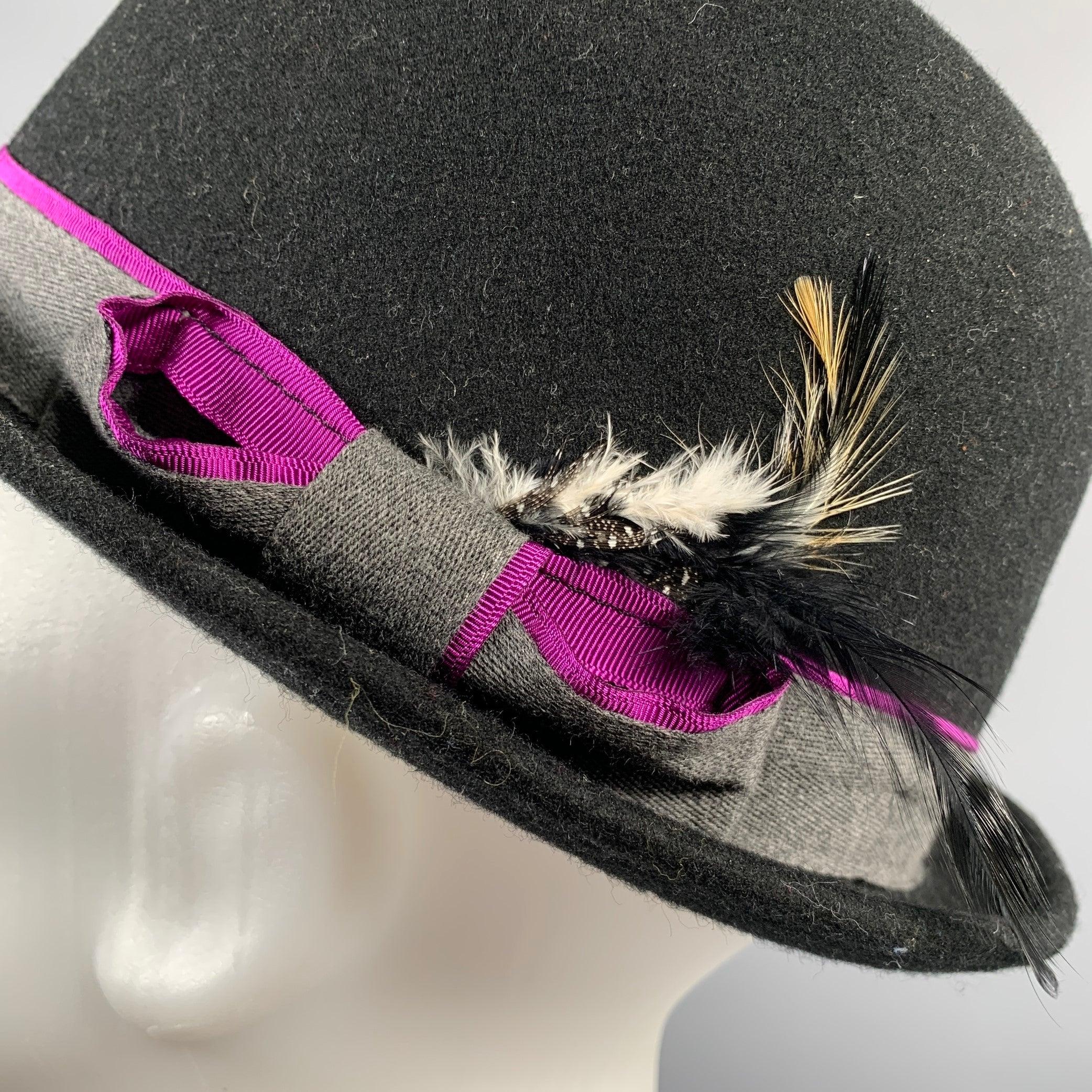 PAUL SMITH Größe 7,5 Schwarz-graue Woll Filzhuts im Angebot 2