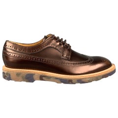 PAUL SMITH Size 7.5 Copper Leather Perforated Wingtip Shoes