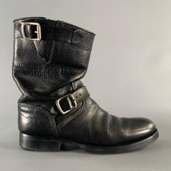 PAUL SMITH Size 8 Black Leather Belted Boots