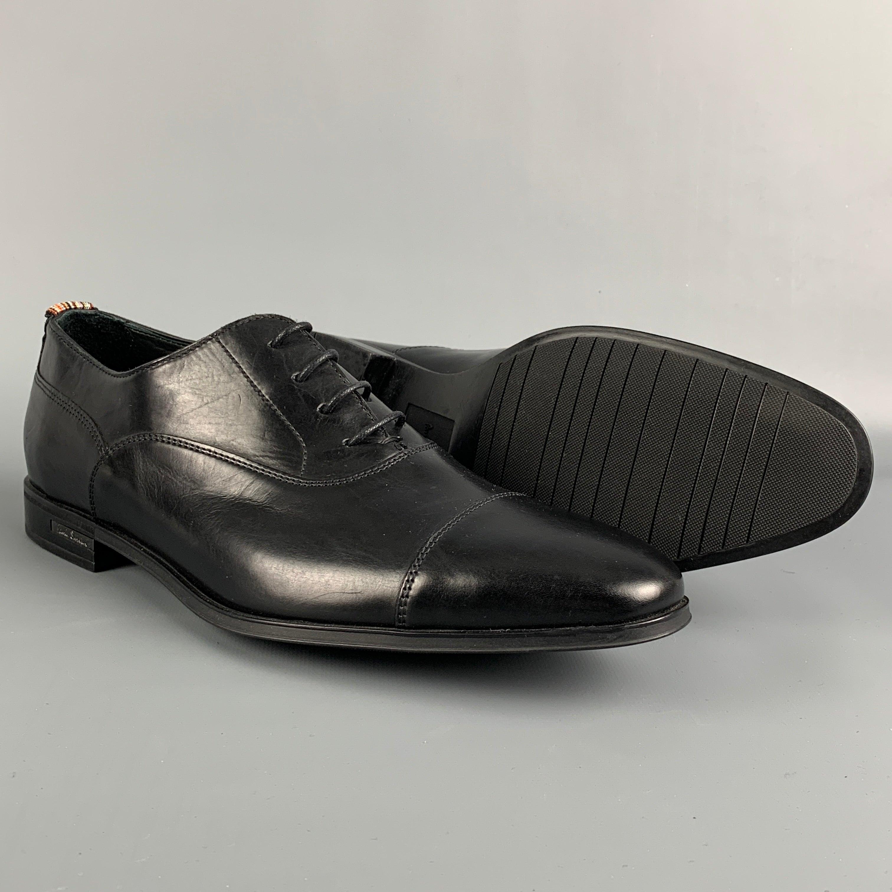 PAUL SMITH Size 8 Black Leather Lace Up Shoes In Good Condition For Sale In San Francisco, CA