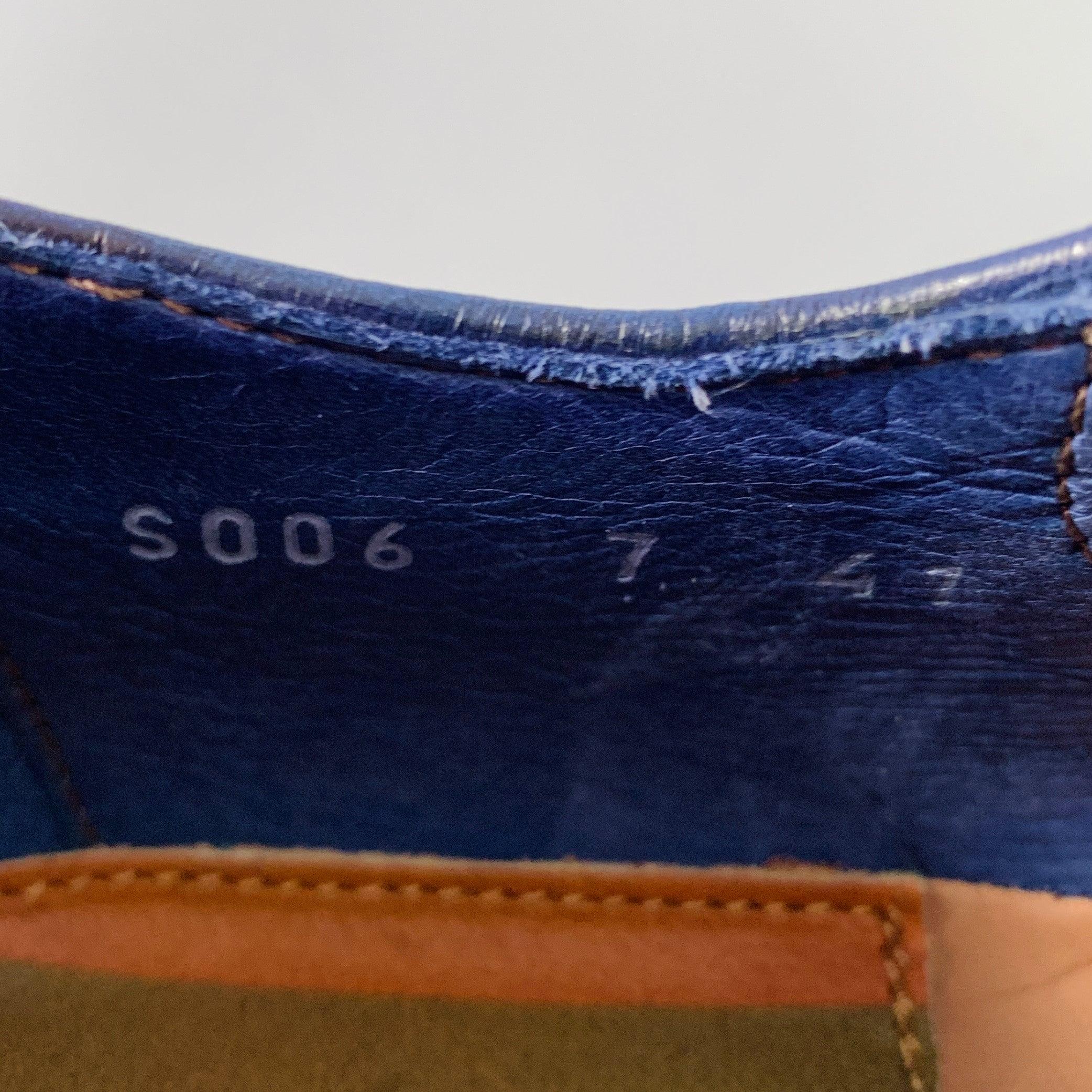 PAUL SMITH Size 8 Blue Leather Cap Toe Derby Lace-Up Shoes For Sale 4