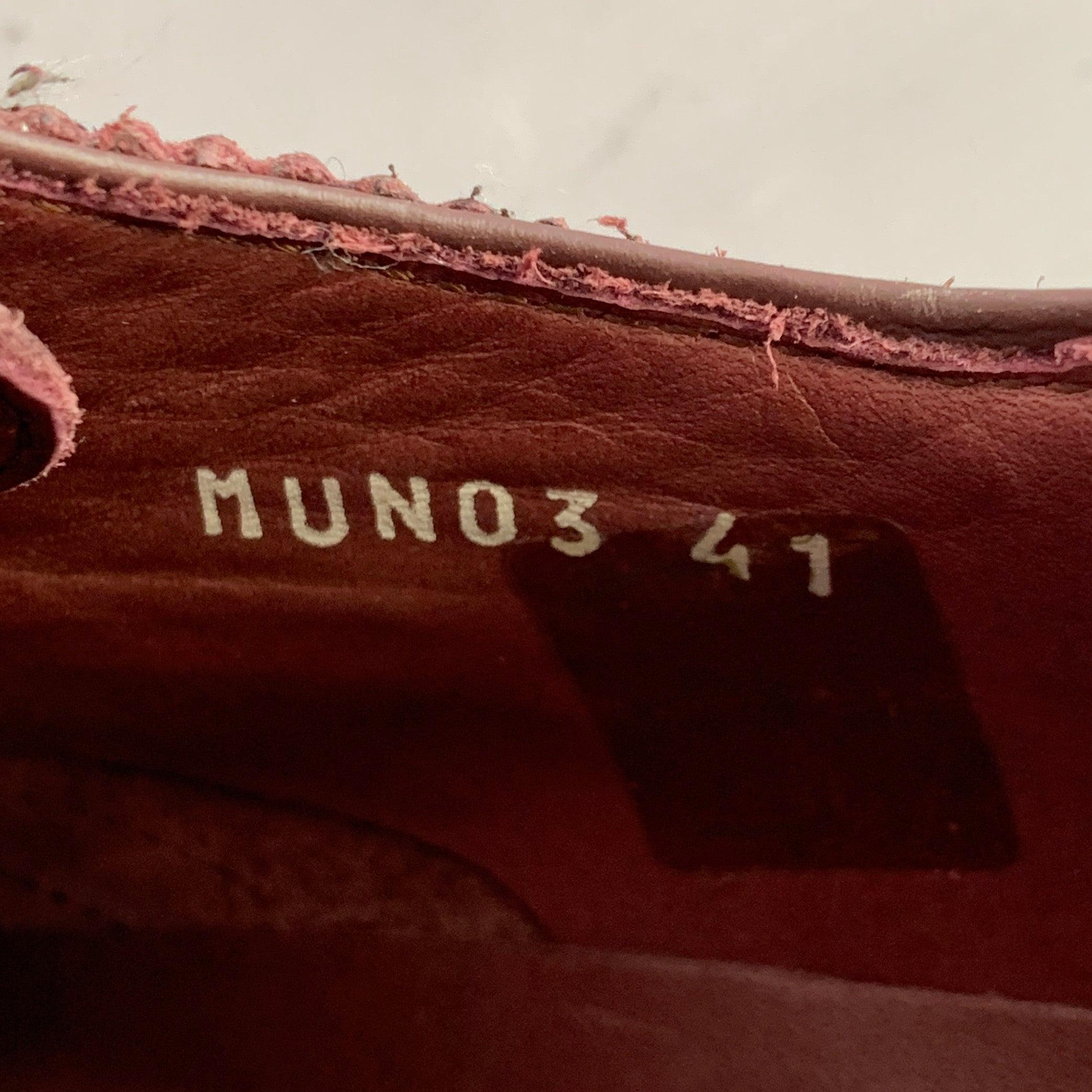 PAUL SMITH Taille 8 Burgundy Antique Leather Wingtip Oxford Lace-Up Flexible Travel Shoes en vente 3