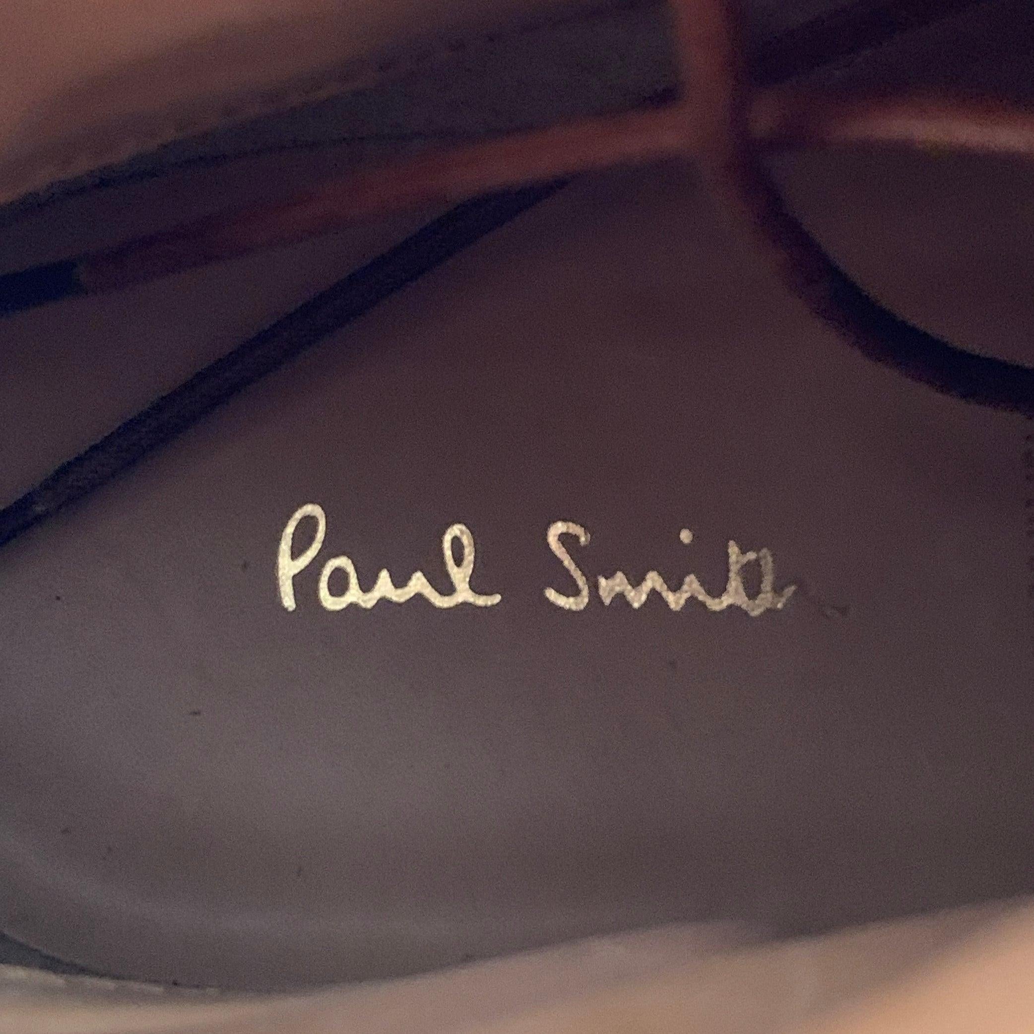 PAUL SMITH Taille 8 Tan Brown Antique Leather Wingtip Lace-Up Boots en vente 2