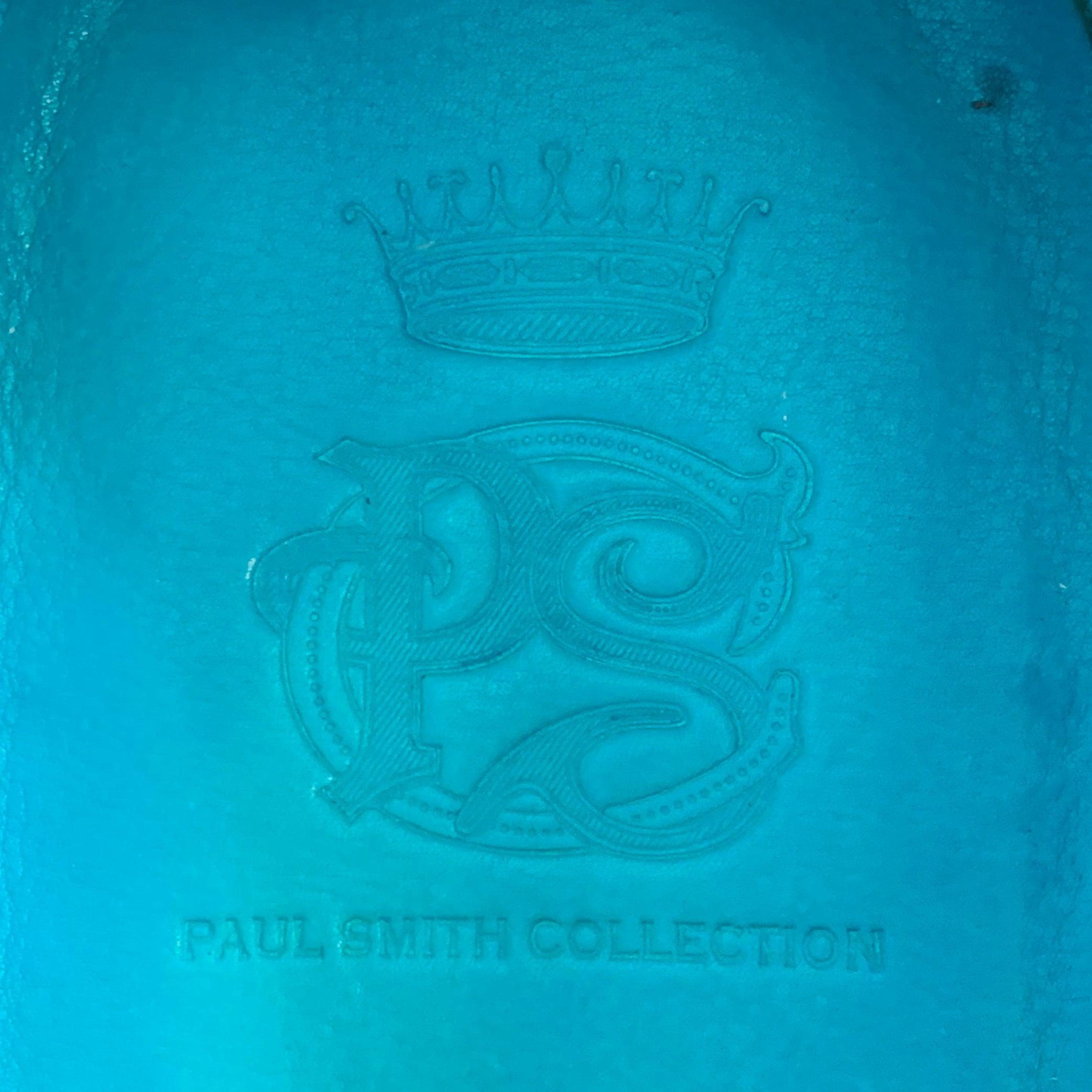 PAUL SMITH Taille 9 Aqua Perforated Suede Leather Cap Toe Lace-Up Shoes en vente 2