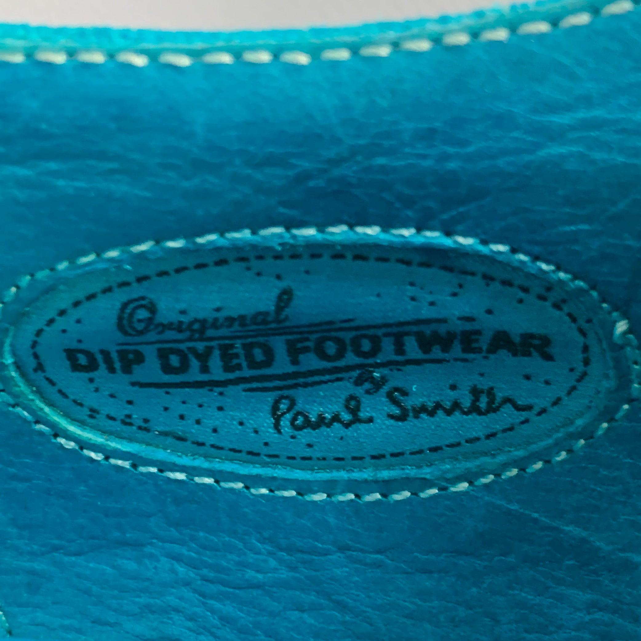 PAUL SMITH Taille 9 Aqua Perforated Suede Leather Cap Toe Lace-Up Shoes en vente 3