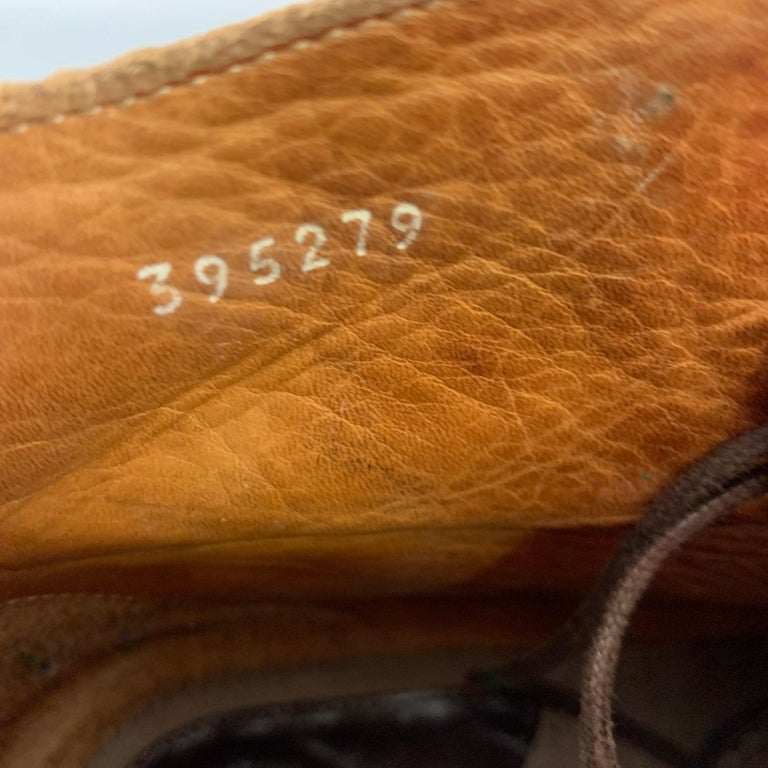 PAUL SMITH Size 9 Brown Antique Leather Cap Toe Lace-Up  display picture 3