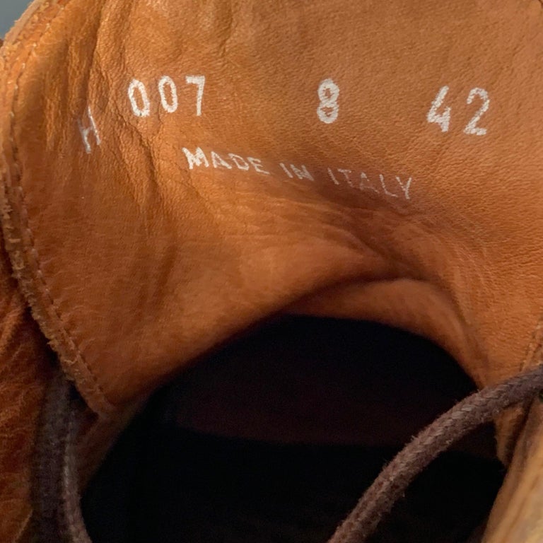PAUL SMITH Size 9 Brown Antique Leather Cap Toe Lace-Up  display picture 1