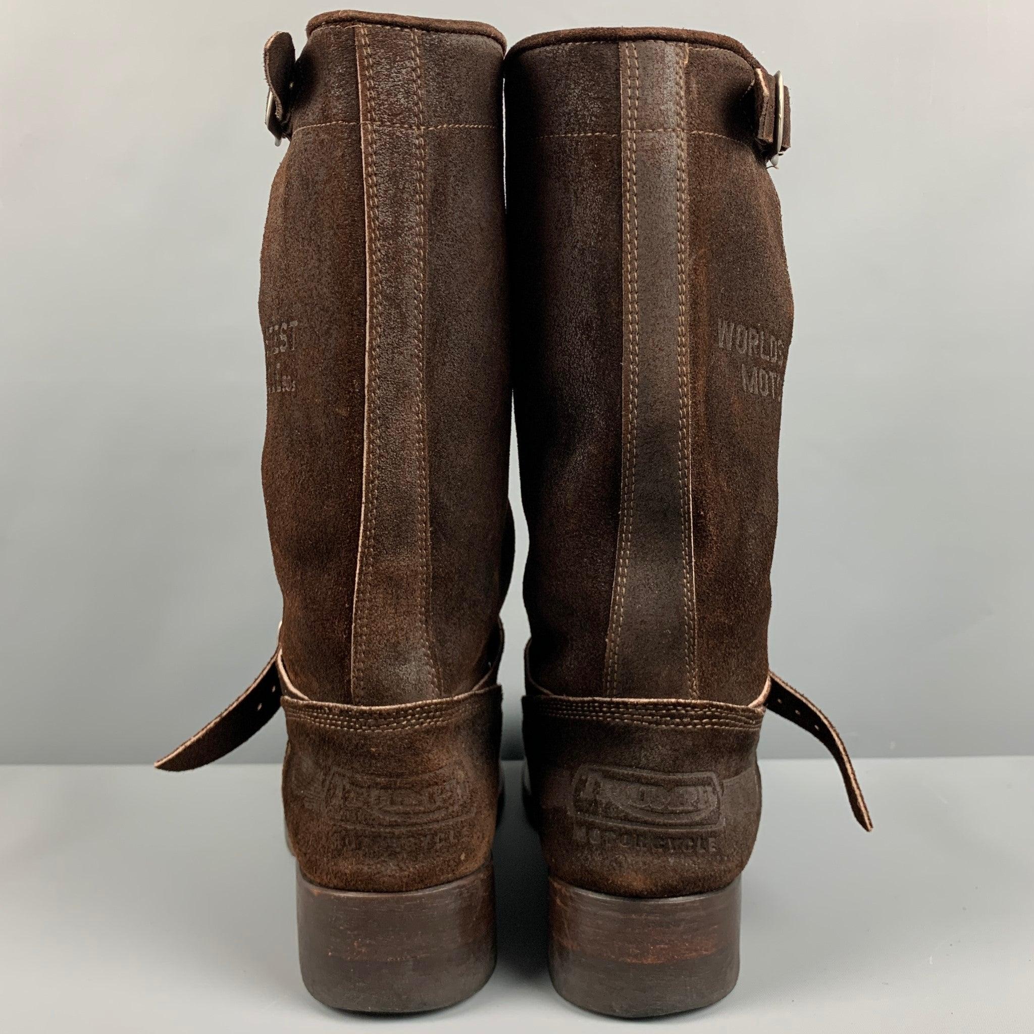 PAUL SMITH Size 9 Brown Leather Pull On Boots In Good Condition For Sale In San Francisco, CA