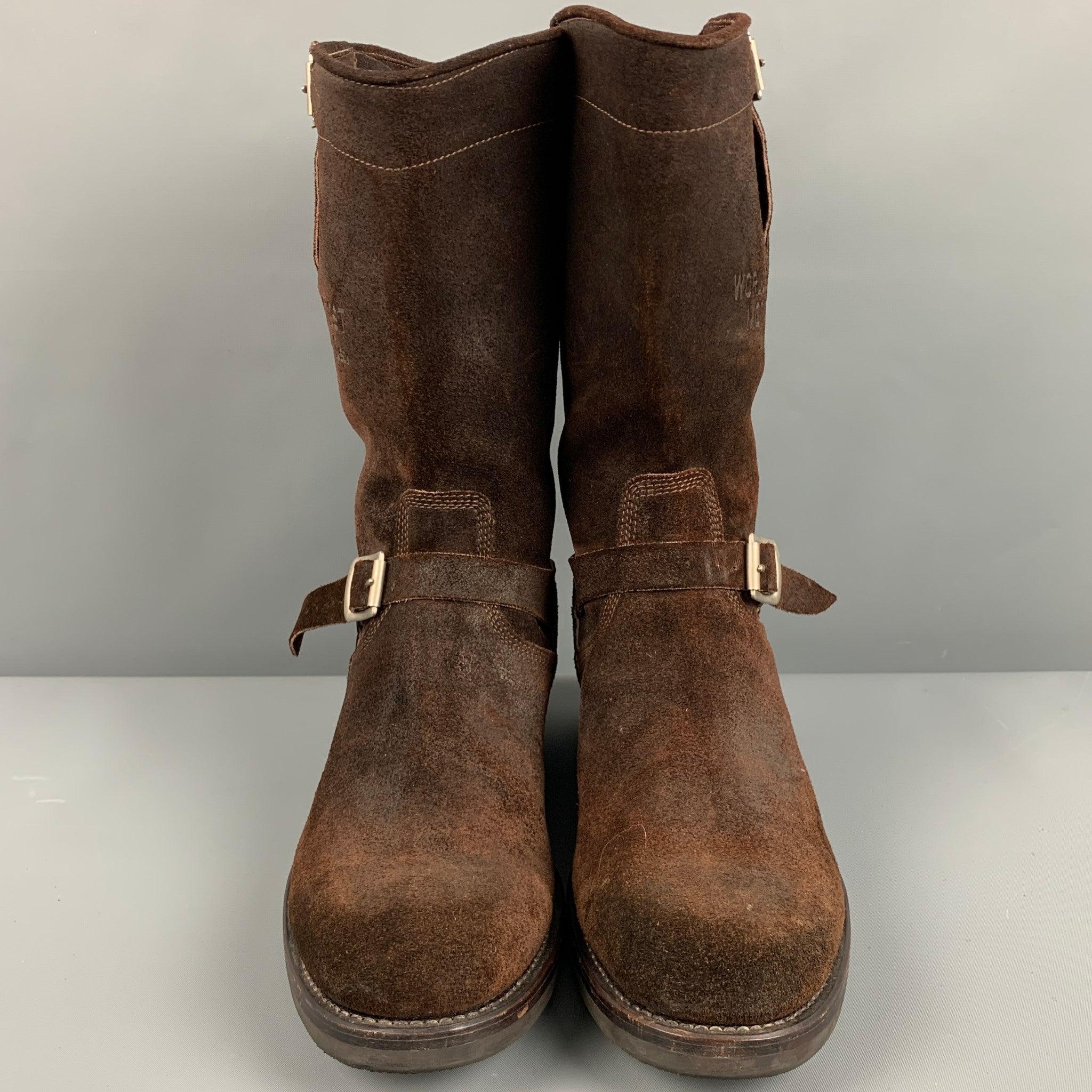 Men's PAUL SMITH Size 9 Brown Leather Pull On Boots For Sale