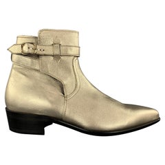 PAUL SMITH Size 9 Gold Metallic Leather Pointed DYLAN Ankle Boots