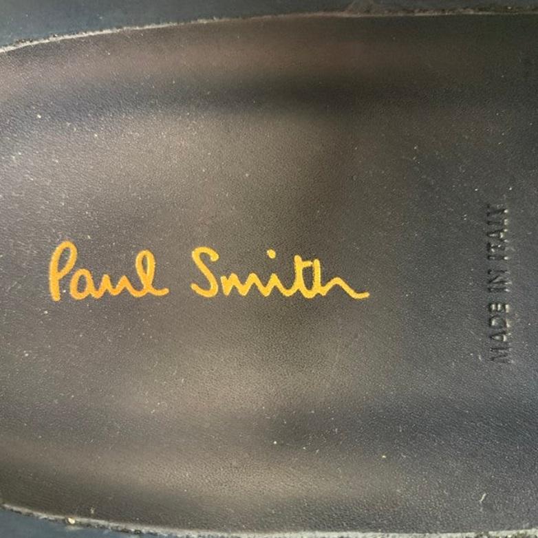 PAUL SMITH Taille 9 Chaussures à lacets en cuir perforé avec boutonnière, bleu marine 3