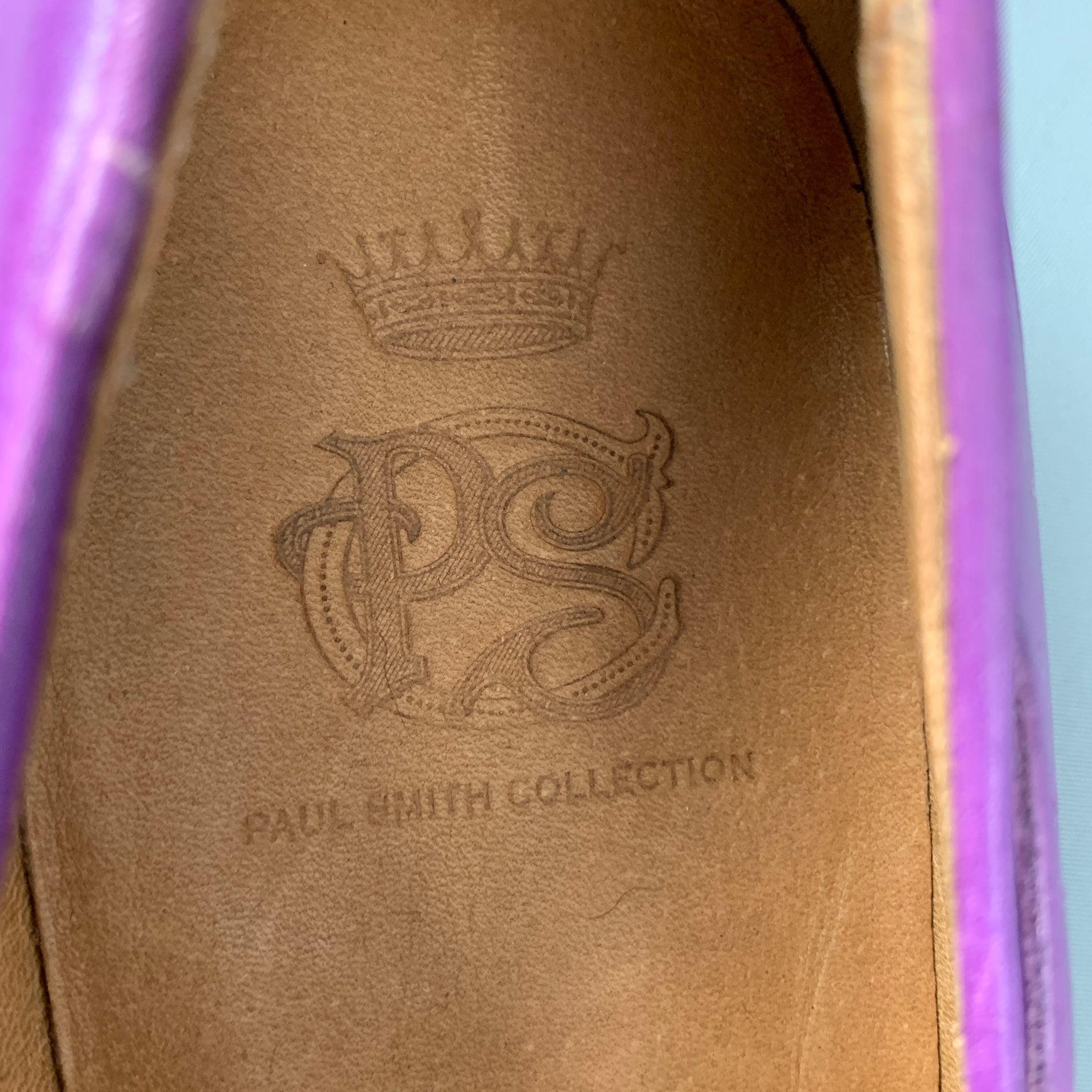 PAUL SMITH Size 9 Purple Antique Leather Tassels Loafers For Sale 5