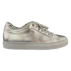 PAUL SMITH Size 9 Silver Metallic Leather Low Top Sneakers