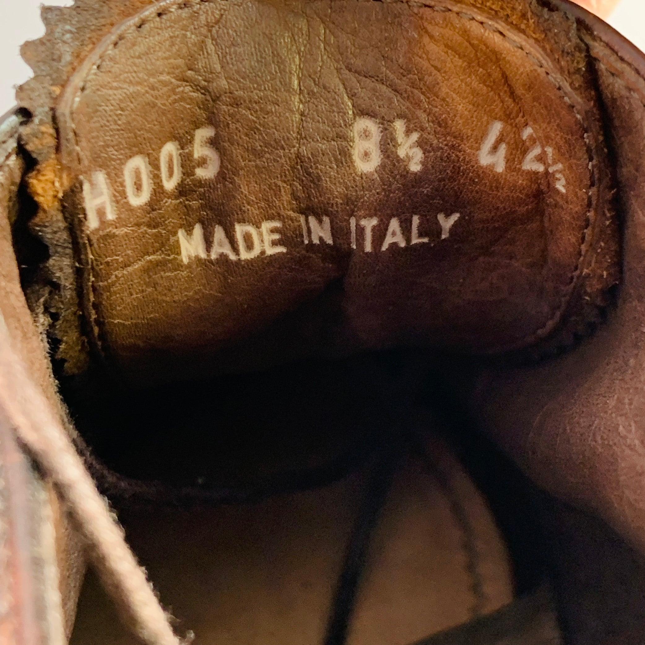 PAUL SMITH Größe 9.5 Braun Antik Leder Oxford Wingtip Schnürschuhe im Angebot 5