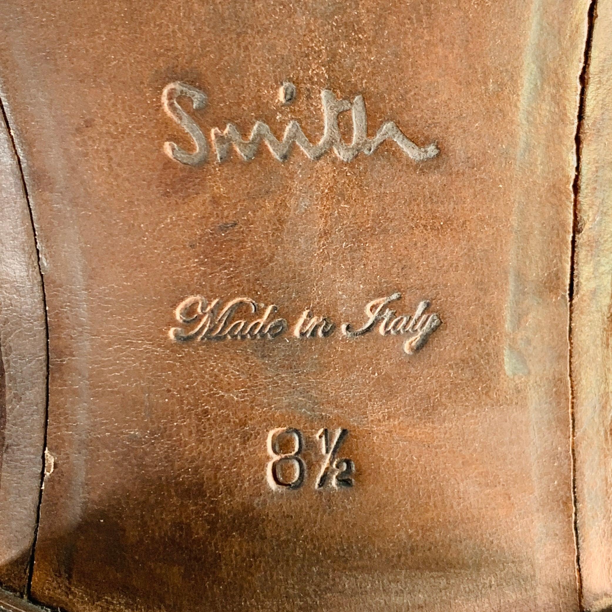 PAUL SMITH Größe 9.5 Braun Antik Leder Oxford Wingtip Schnürschuhe im Angebot 4
