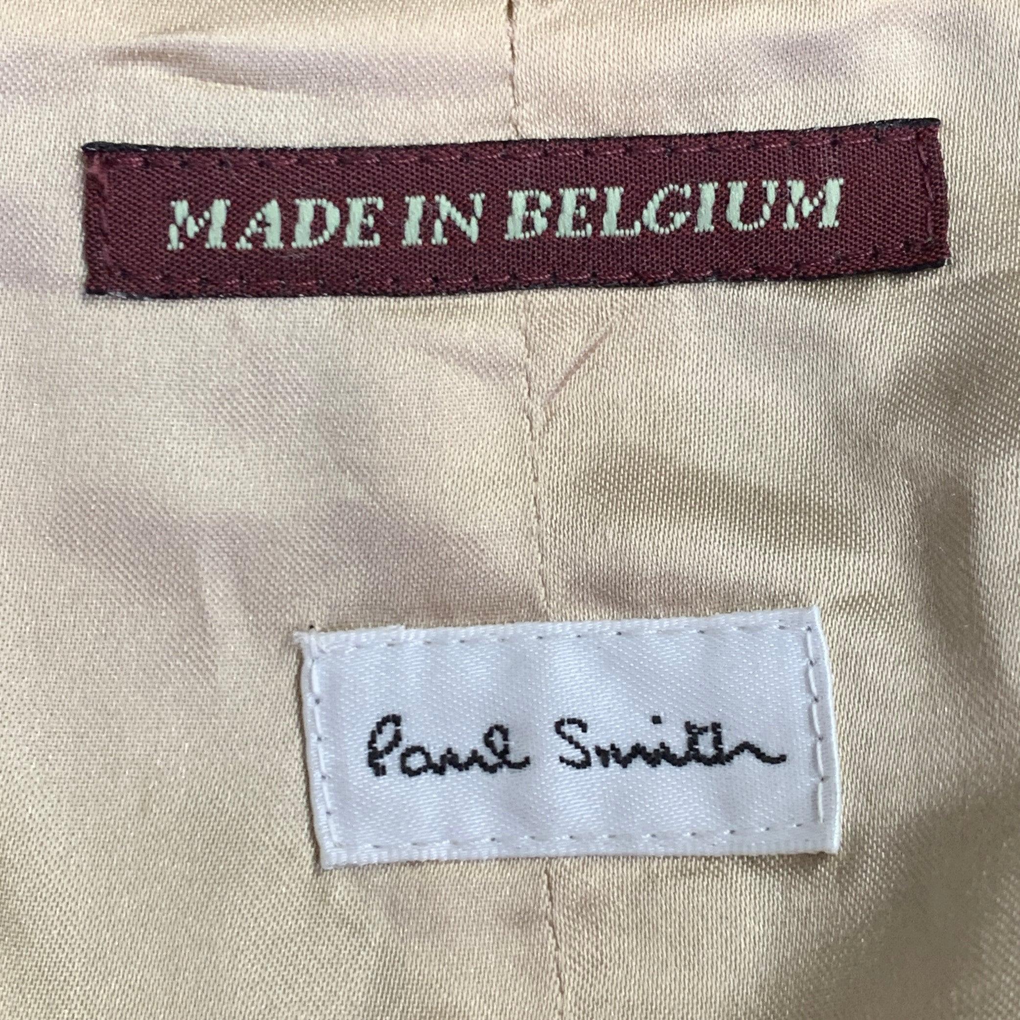 Uomo I.L.A. di Paul Smith Taglia L Beige Taupe Green Gilet a scacchi in lana monopetto in vendita