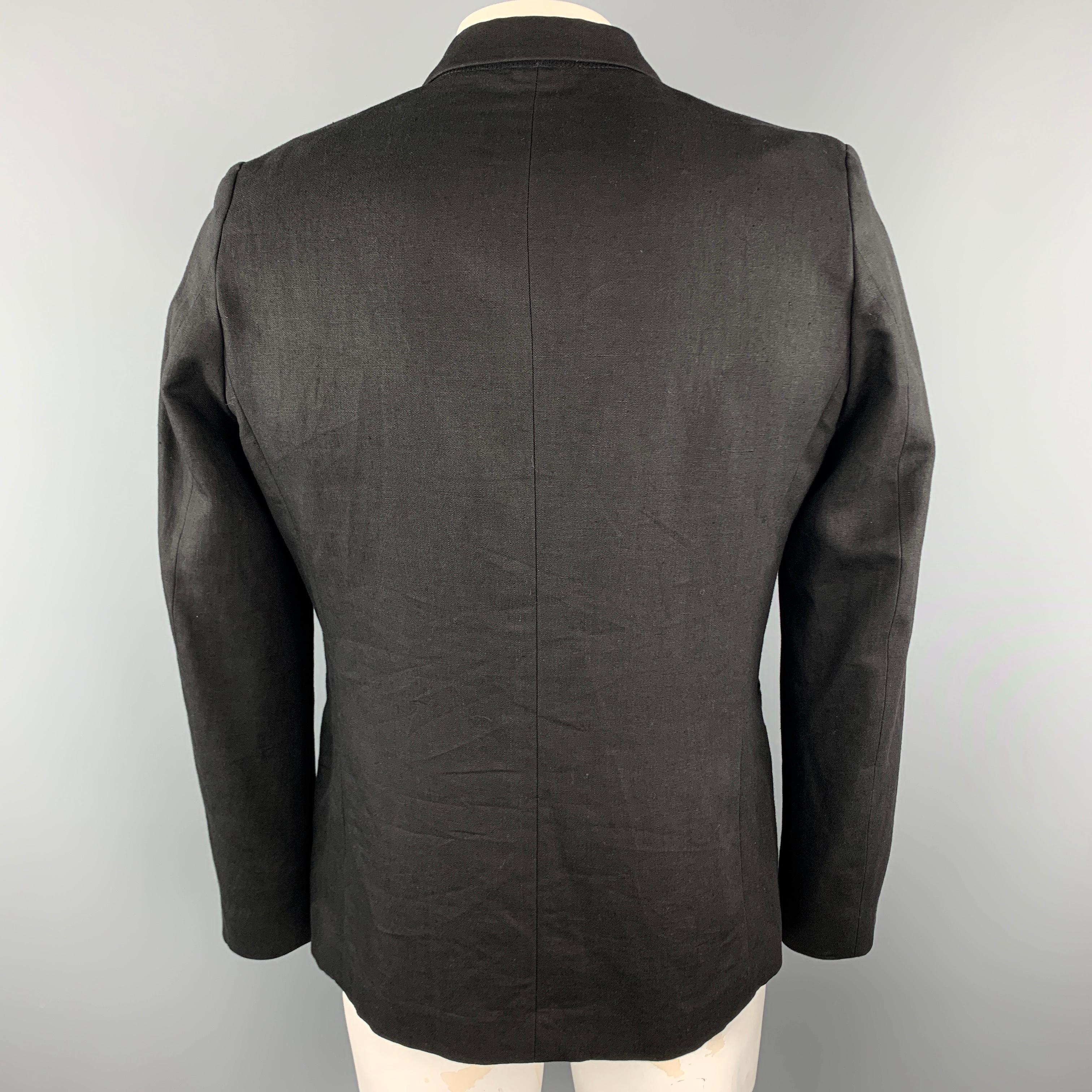 PAUL SMITH Size L Black Linen / Wool Notch Lapel Sport Coat In New Condition In San Francisco, CA