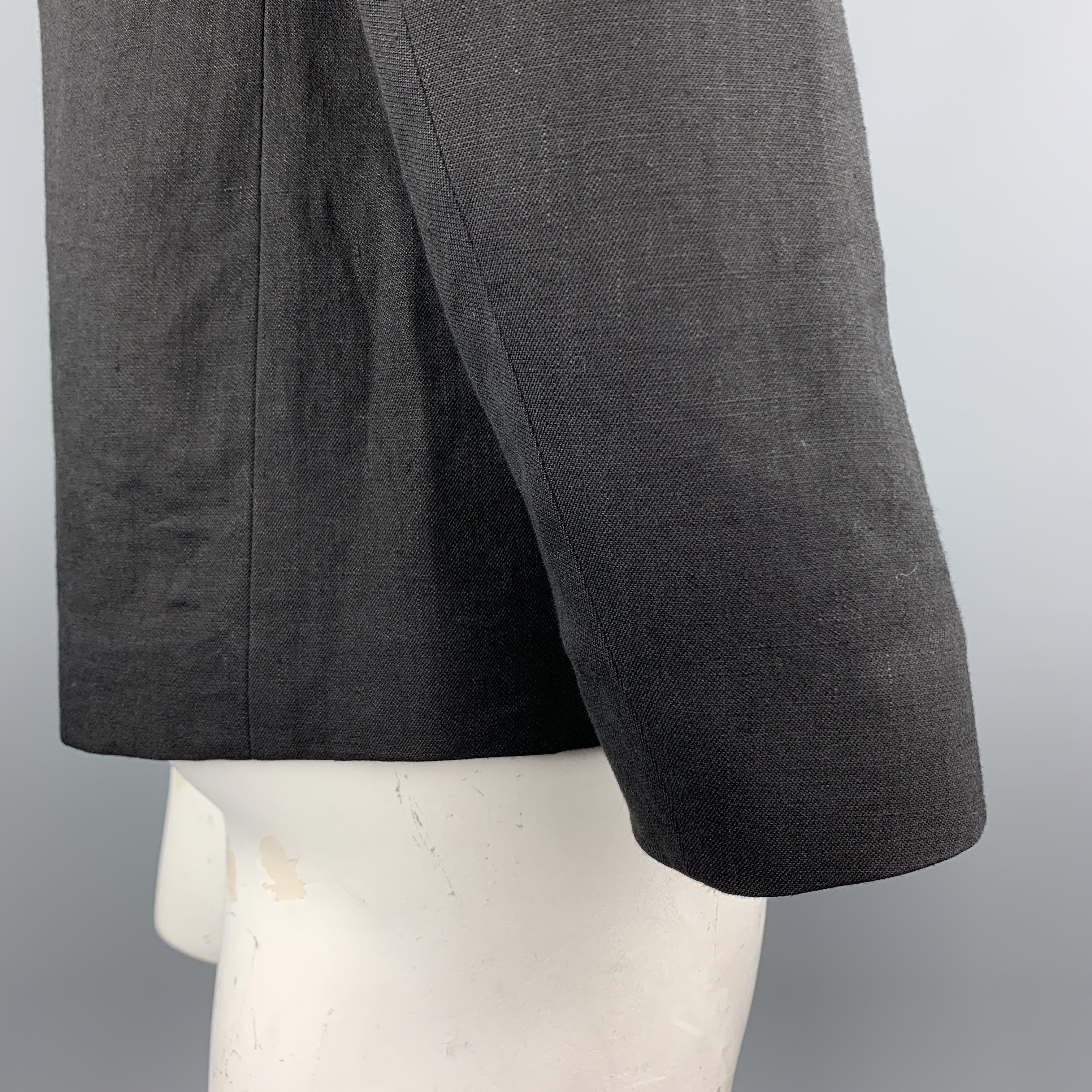 PAUL SMITH Size L Black Linen / Wool Notch Lapel Sport Coat For Sale 1