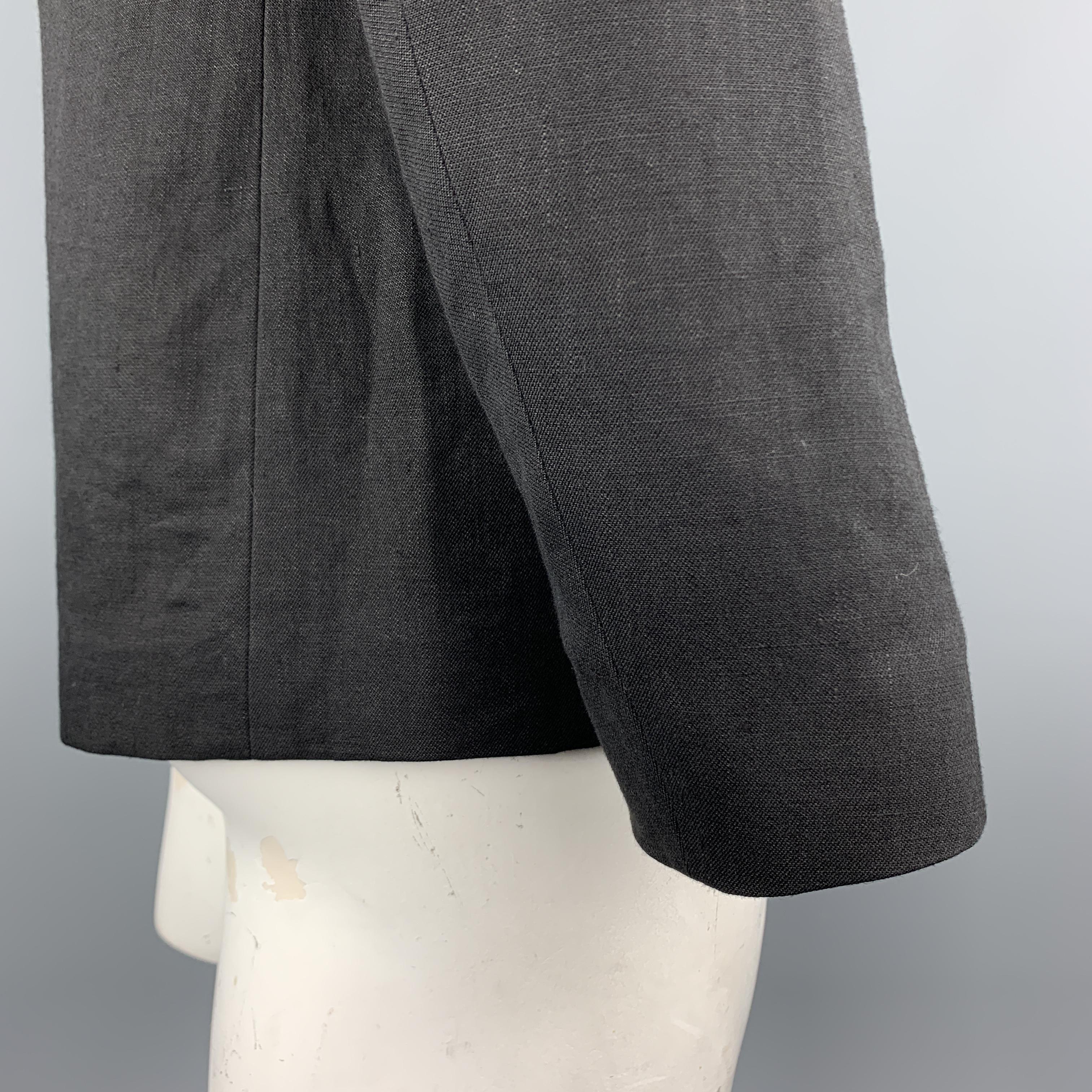 Men's PAUL SMITH Size L Black Linen / Wool Notch Lapel Sport Coat