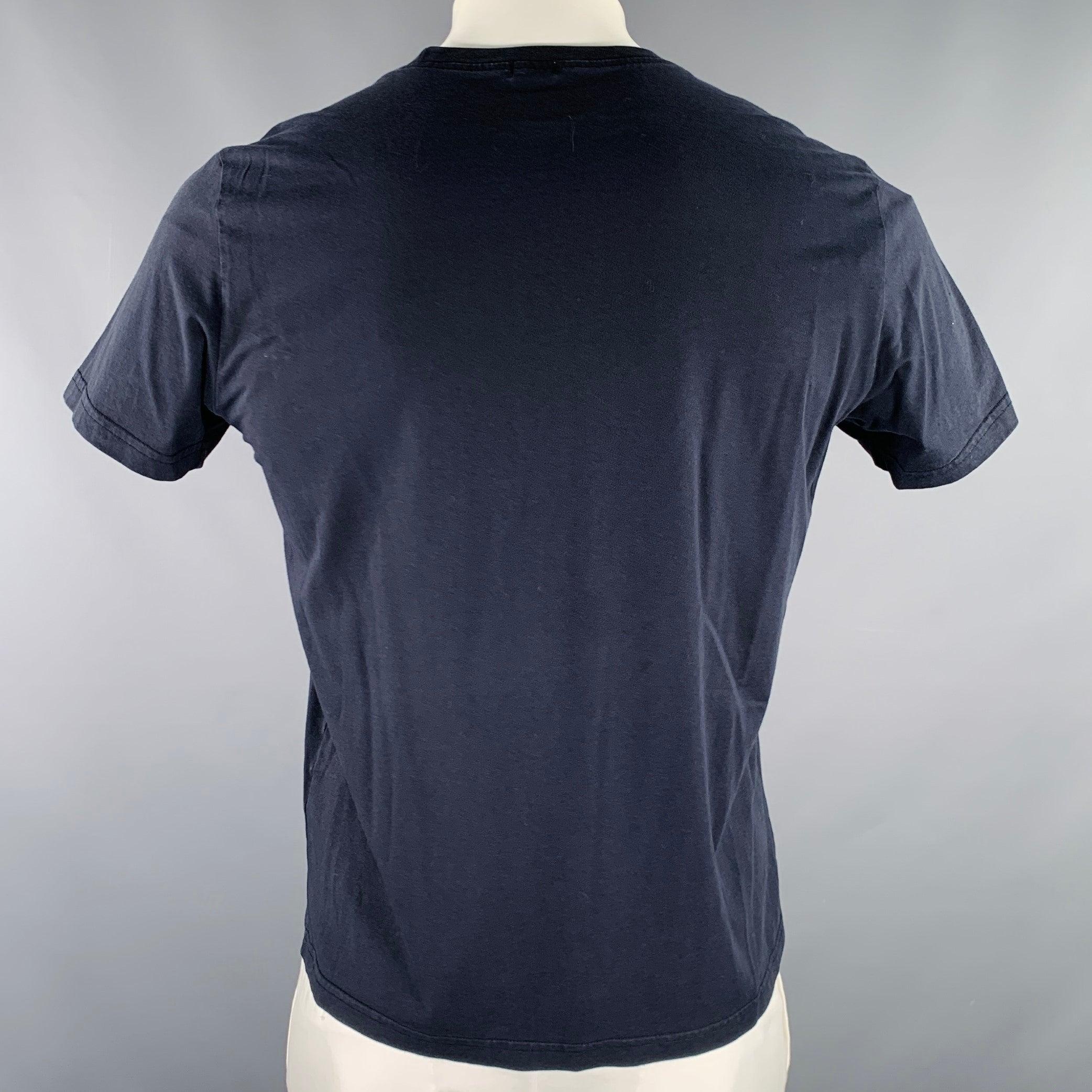 Men's PAUL SMITH Size L Black Multi Color Zebra Cotton Short Sleeve T-shirt For Sale