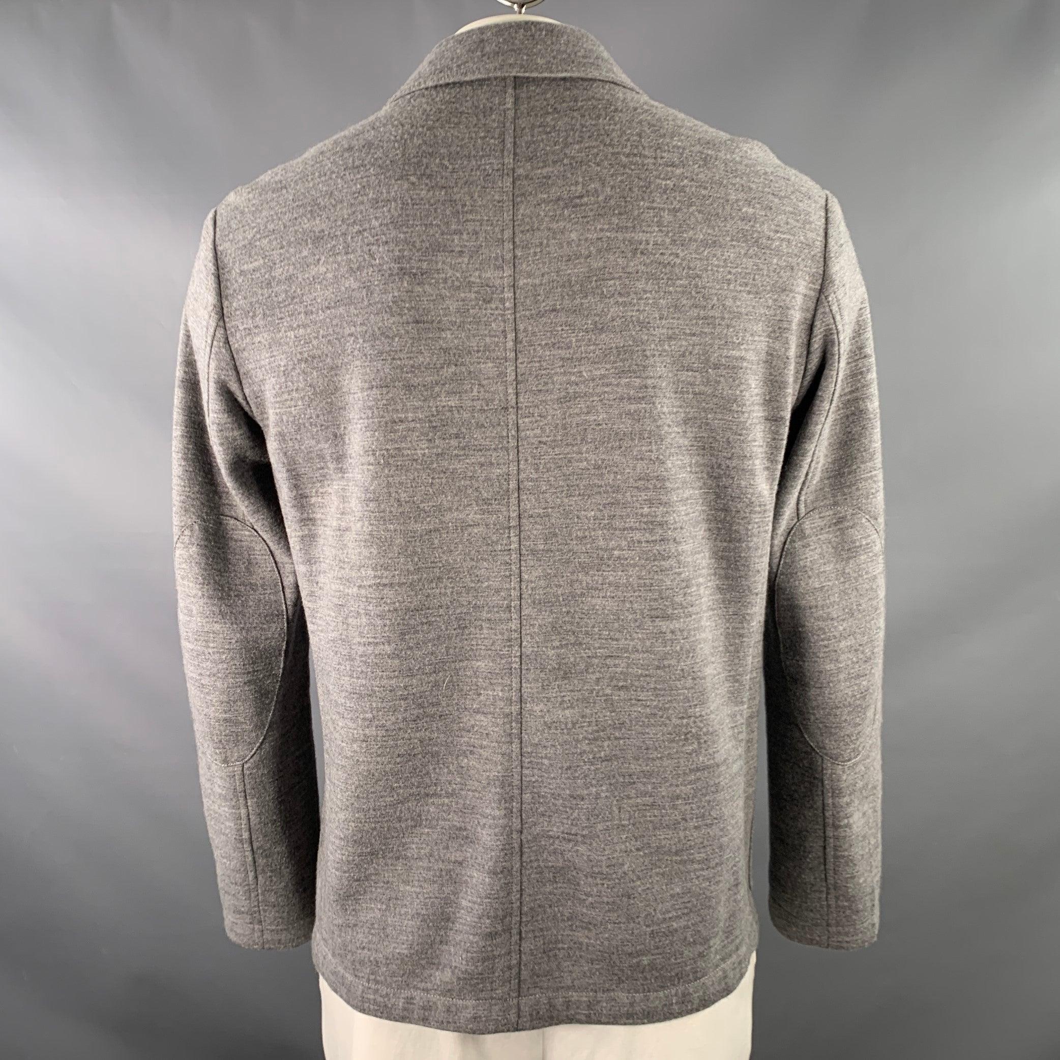 Gris PAUL SMITH - Veste boutonnée croisée en laine mélangée grise avec revers en forme de cloche, taille L en vente