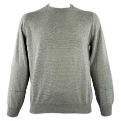 PAUL SMITH Jersey de cuello redondo de algodón de lana de cordero gris talla L