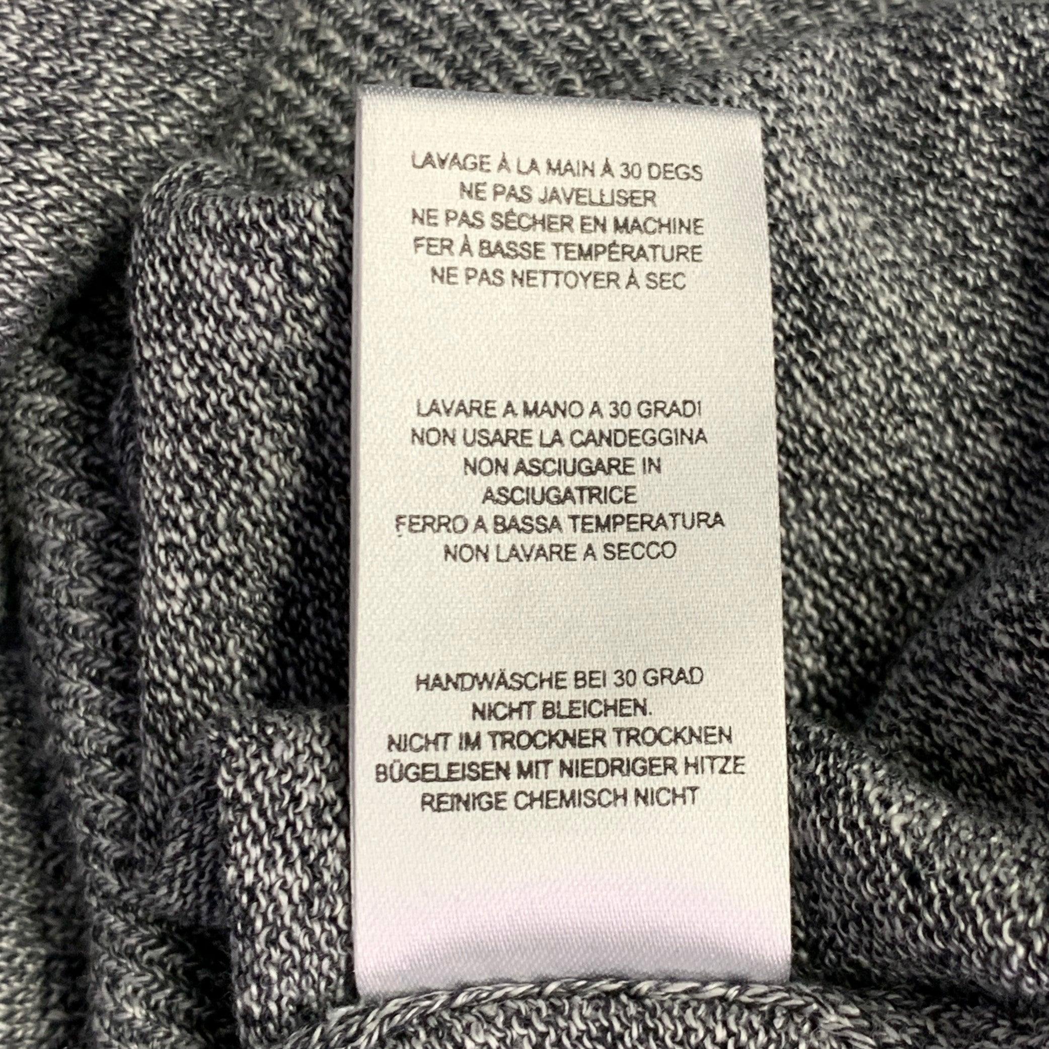 PAUL SMITH Pull à col ras du cou en coton et laine gris chiné multicolore en vente 5