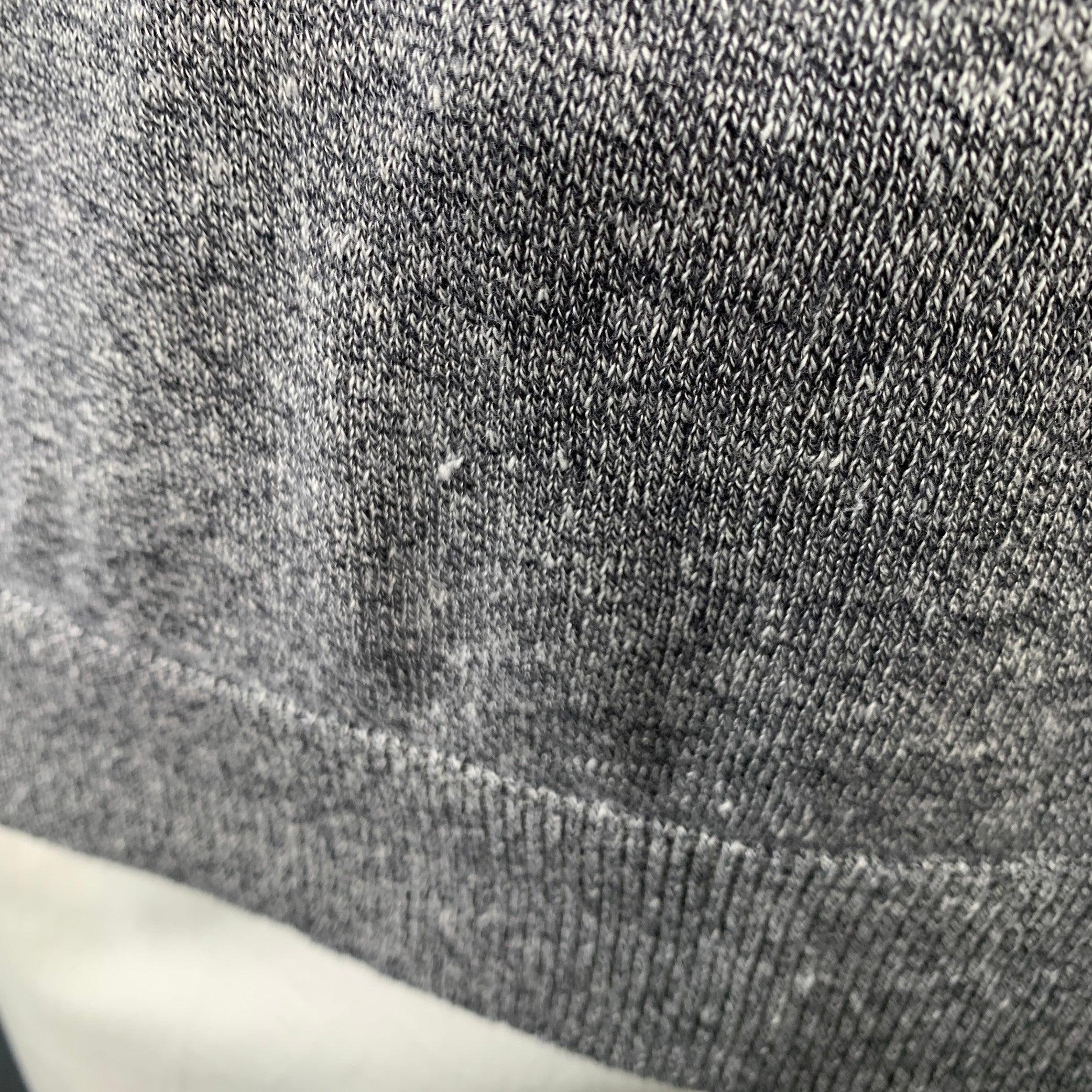 PAUL SMITH Pull à col ras du cou en coton et laine gris chiné multicolore Bon état - En vente à San Francisco, CA