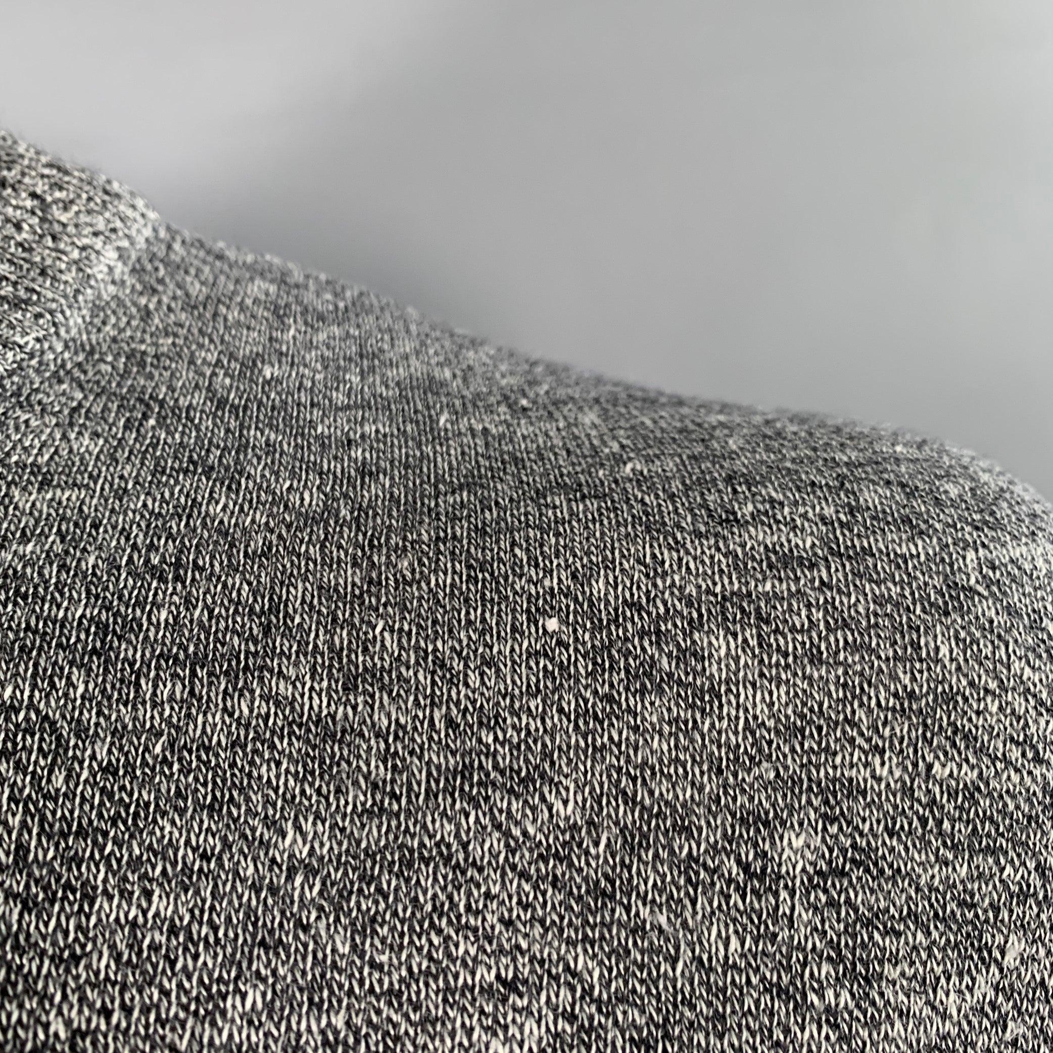 PAUL SMITH Pull à col ras du cou en coton et laine gris chiné multicolore en vente 1