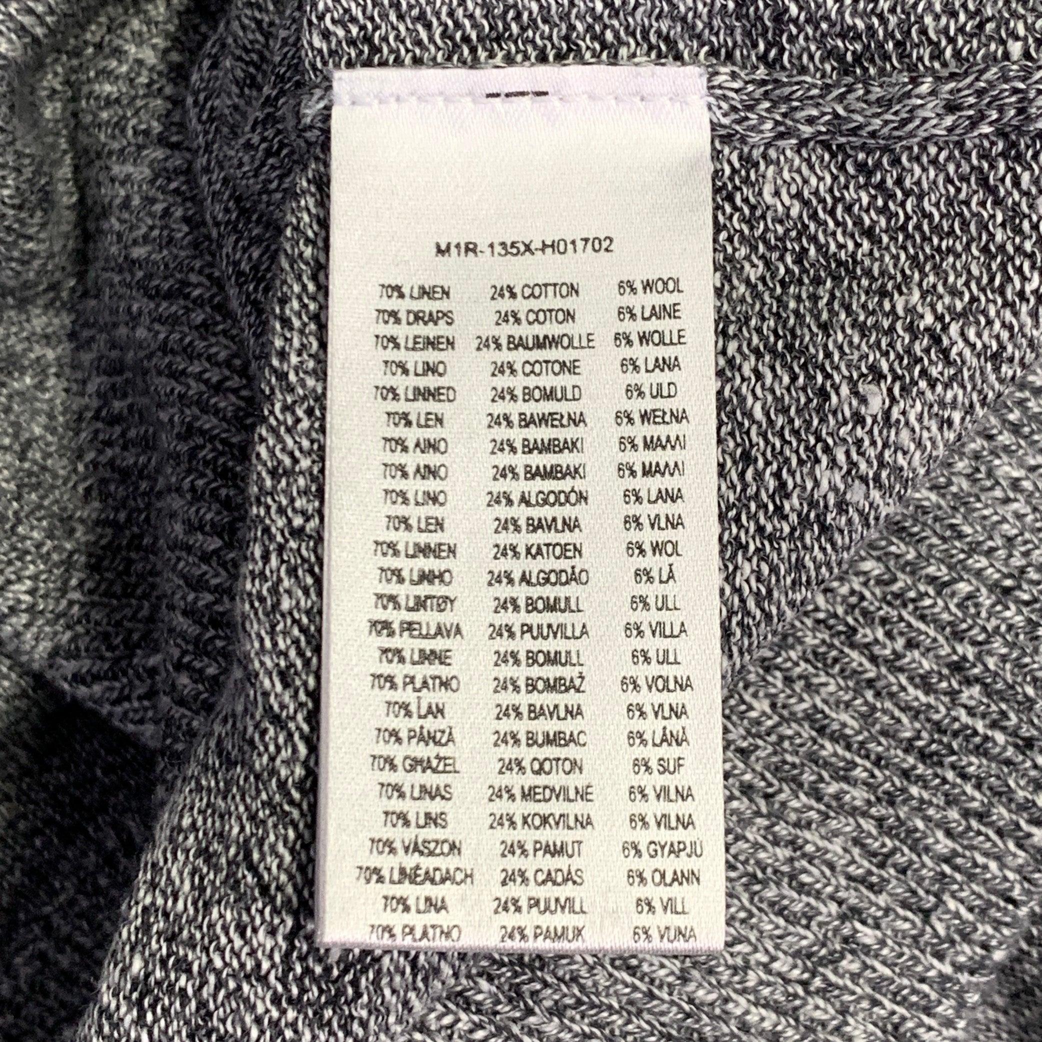 PAUL SMITH Pull à col ras du cou en coton et laine gris chiné multicolore en vente 3