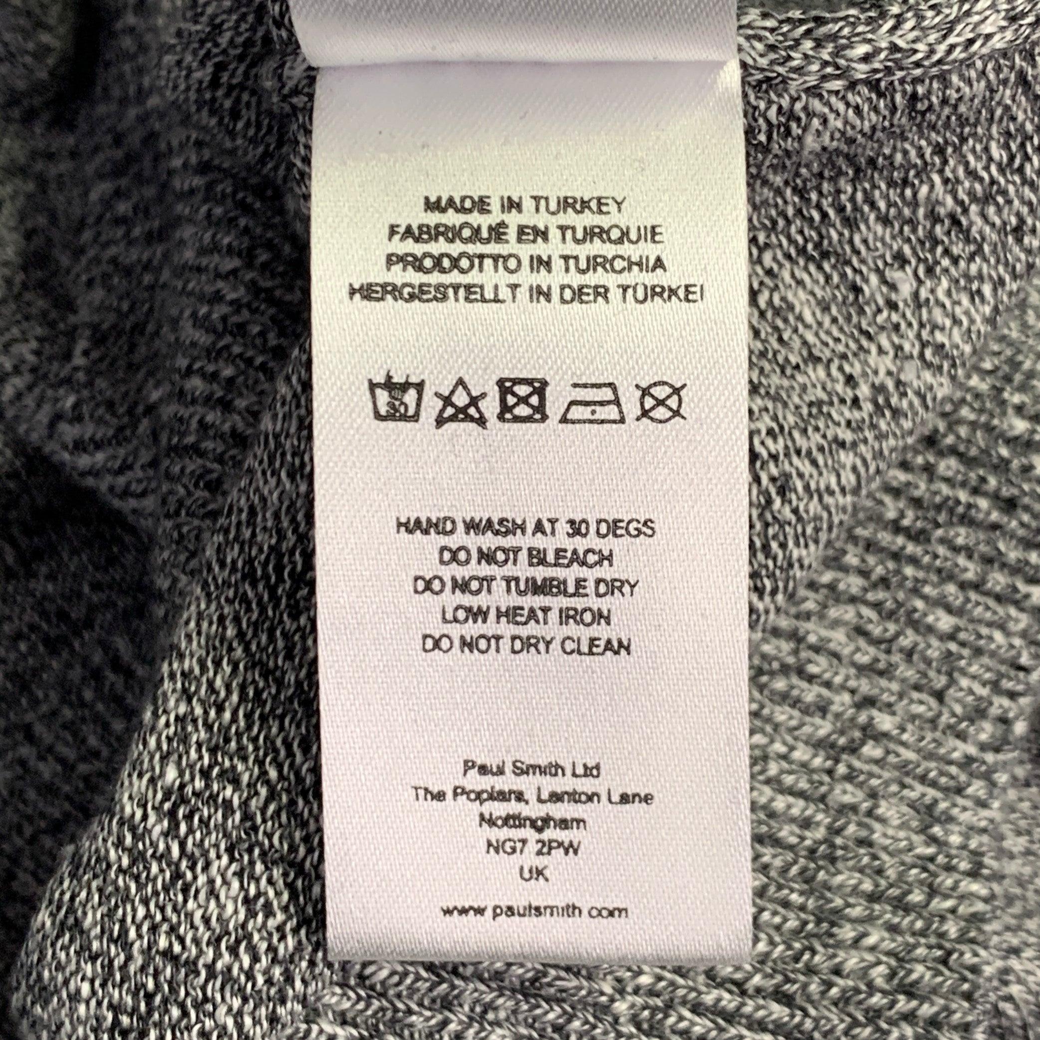 PAUL SMITH Pull à col ras du cou en coton et laine gris chiné multicolore en vente 4