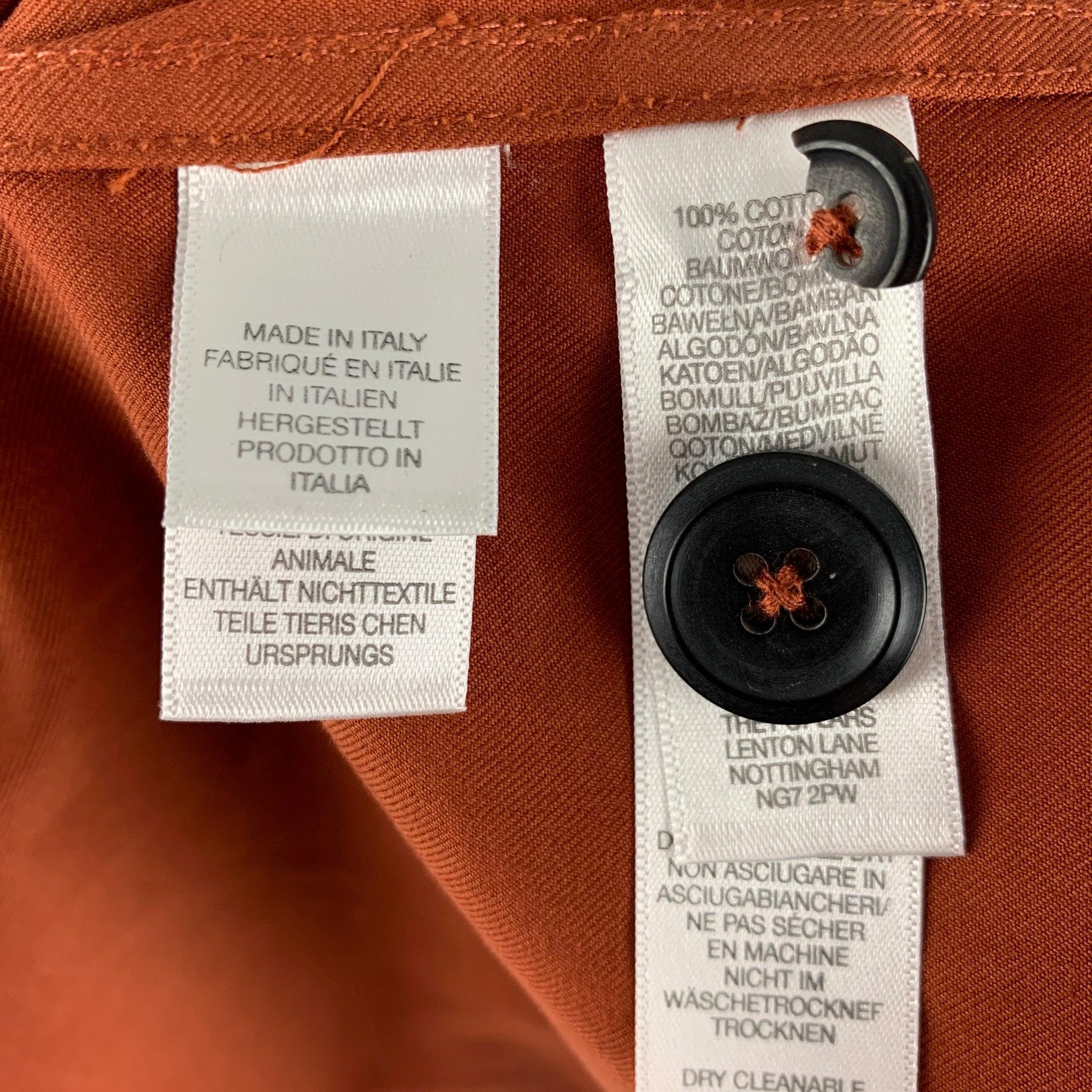 PAUL SMITH Size L Orange Rust Cotton Worker Long Sleeve Shirt For Sale 2