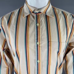 PAUL SMITH Size L Pink Blue & Green Mixed Patterns Cotton Long Sleeve Shirt