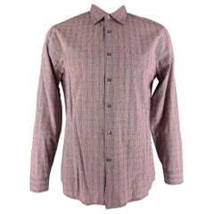 PAUL SMITH Size L Red & Black Checkered Cotton Long Sleeve Shirt