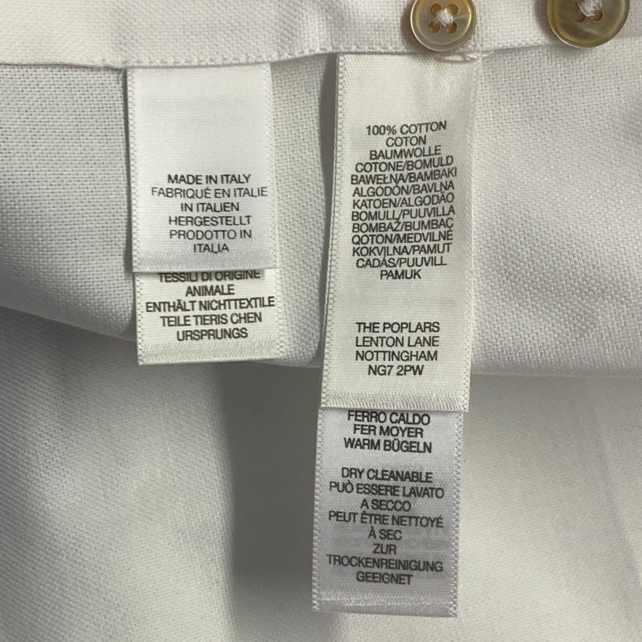 PAUL SMITH Size L White Contrast Trim Cotton One Pocket Long Sleeve Shirt (Chemise à manches longues en coton à bordures contrastées) en vente 3