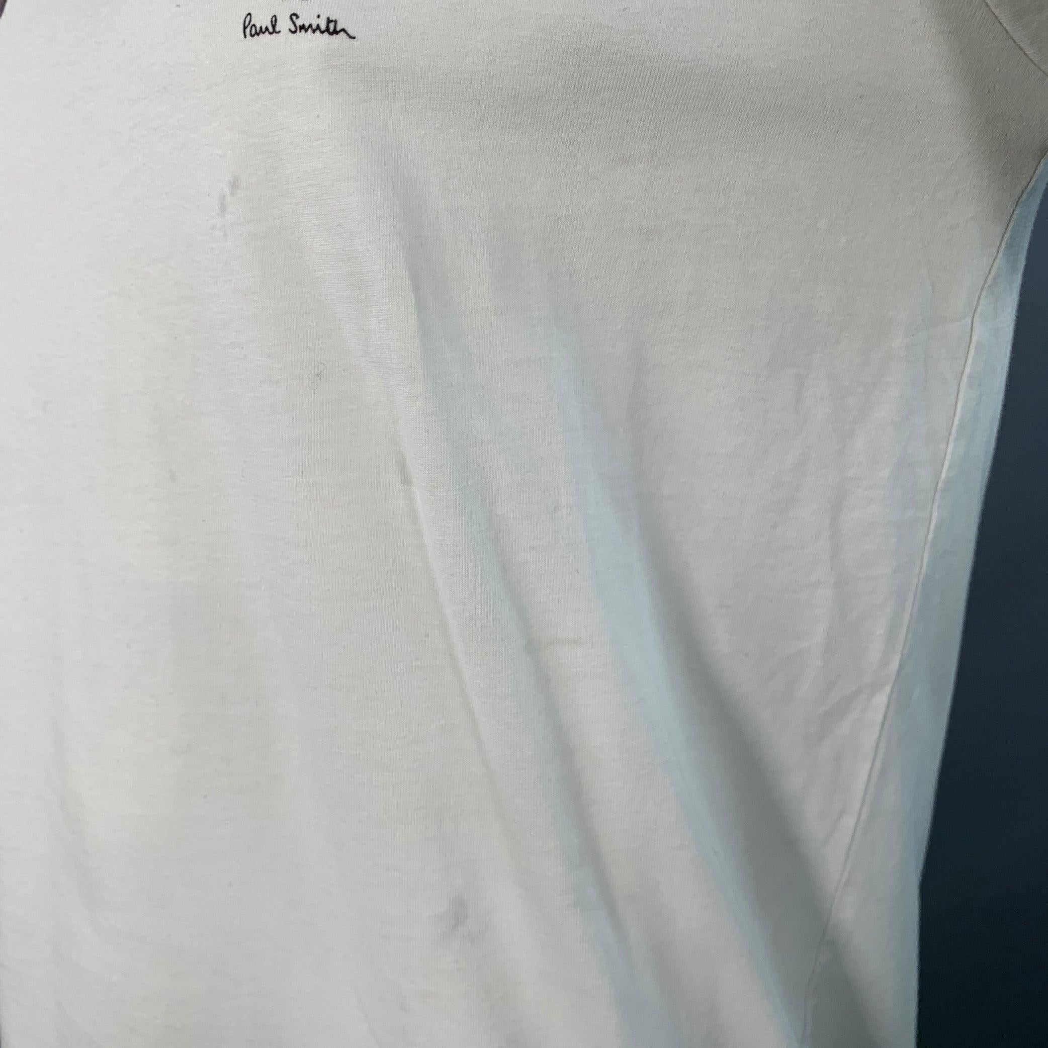 PAUL SMITH Camiseta cuello redondo de algodón con calaveras blancas multicolor talla L en venta 1