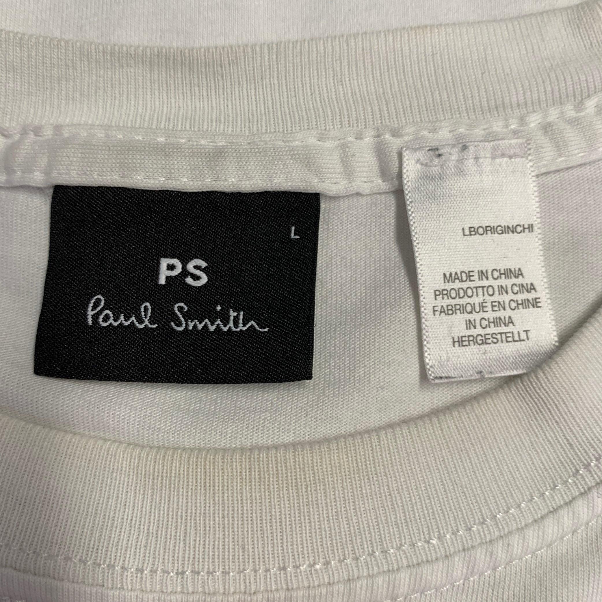 PAUL SMITH Camiseta cuello redondo de algodón con calaveras blancas multicolor talla L en venta 4
