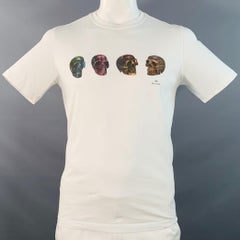 PAUL SMITH Größe L Weiß Mehrfarbig Totenköpfe Baumwolle Rundhalsausschnitt T-shirt