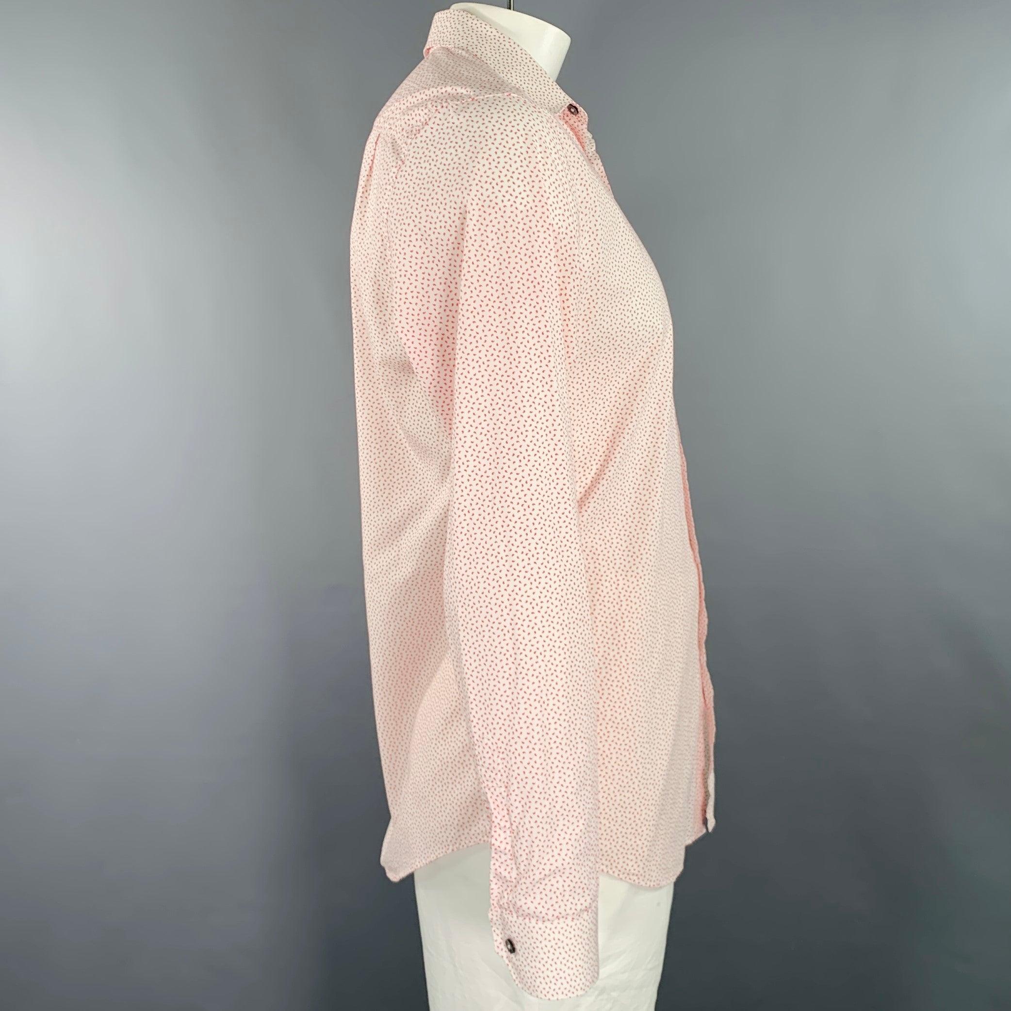 Beige PAUL SMITH Size L White Red Dots Cotton Long Sleeve Shirt For Sale